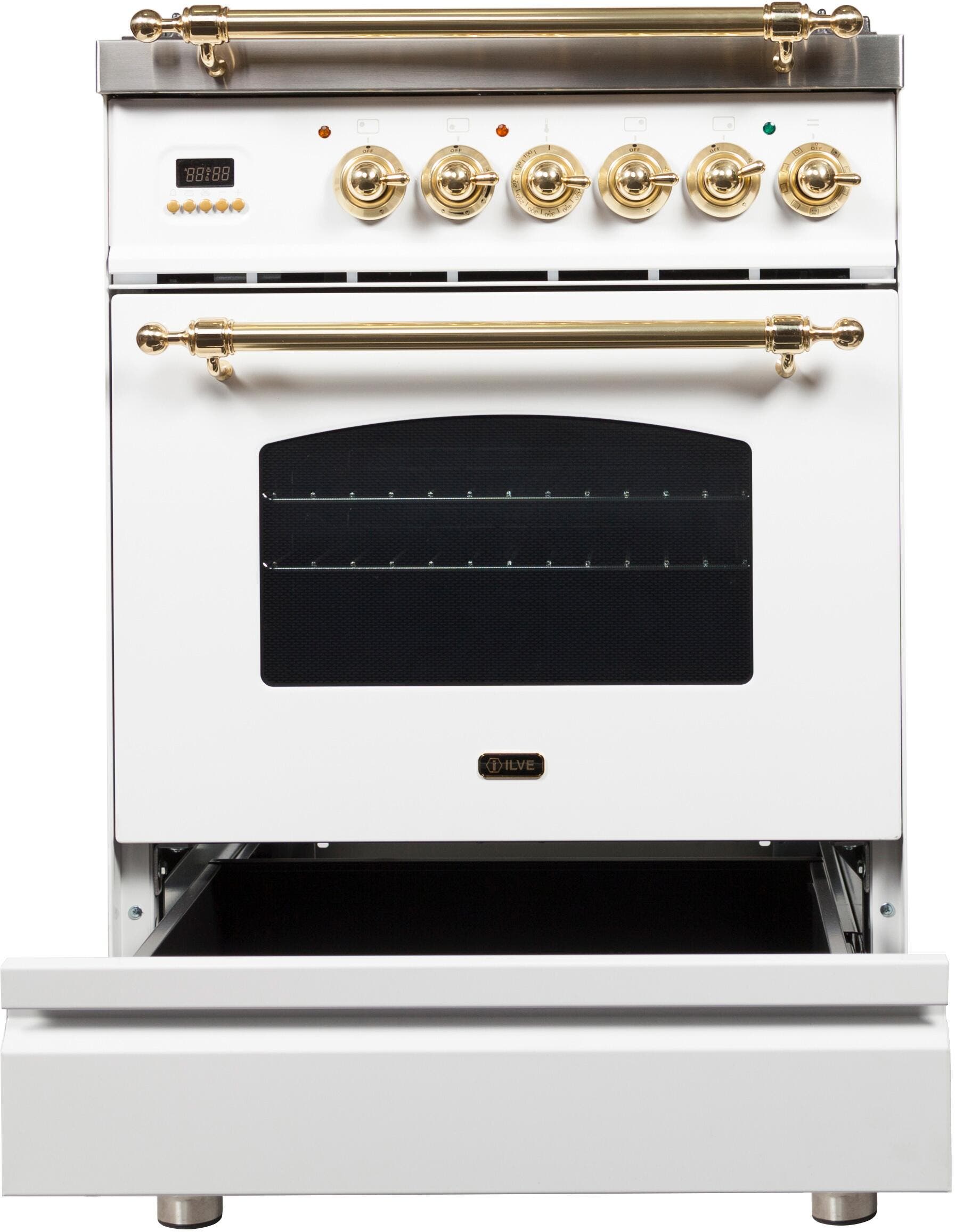Ilve UPN60DMPBLP Liquid Propane In White W/ Brass Trim