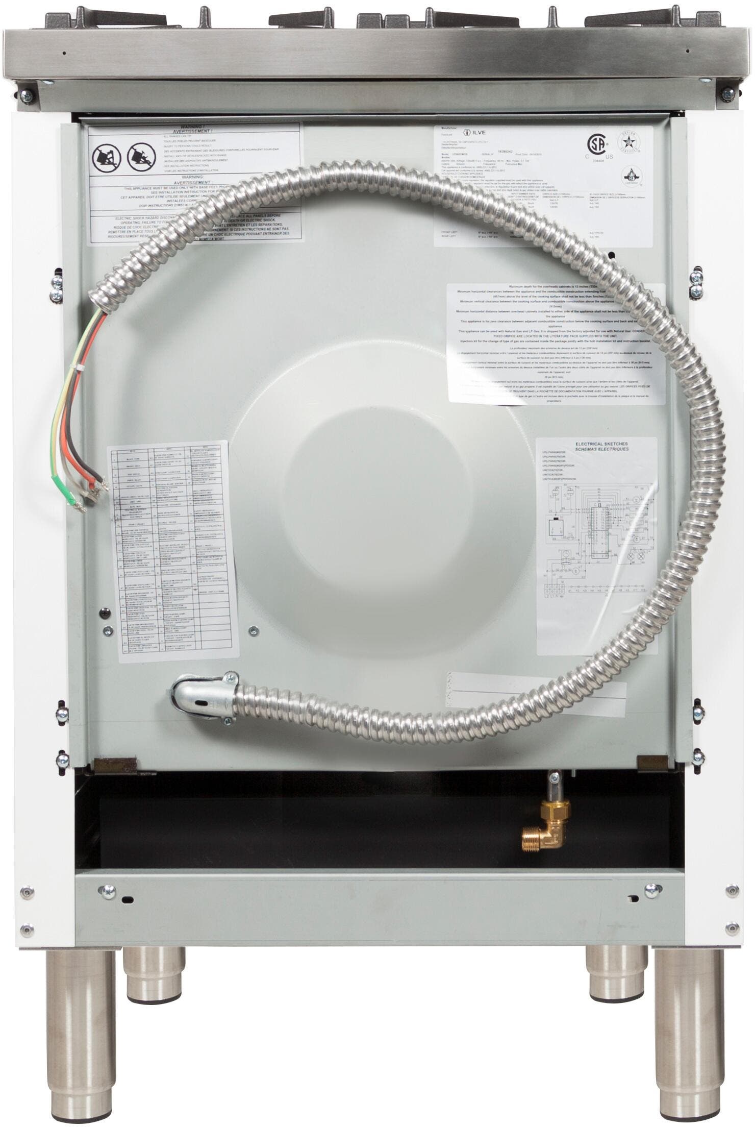 Ilve UPN60DMPBLP Liquid Propane In White W/ Brass Trim
