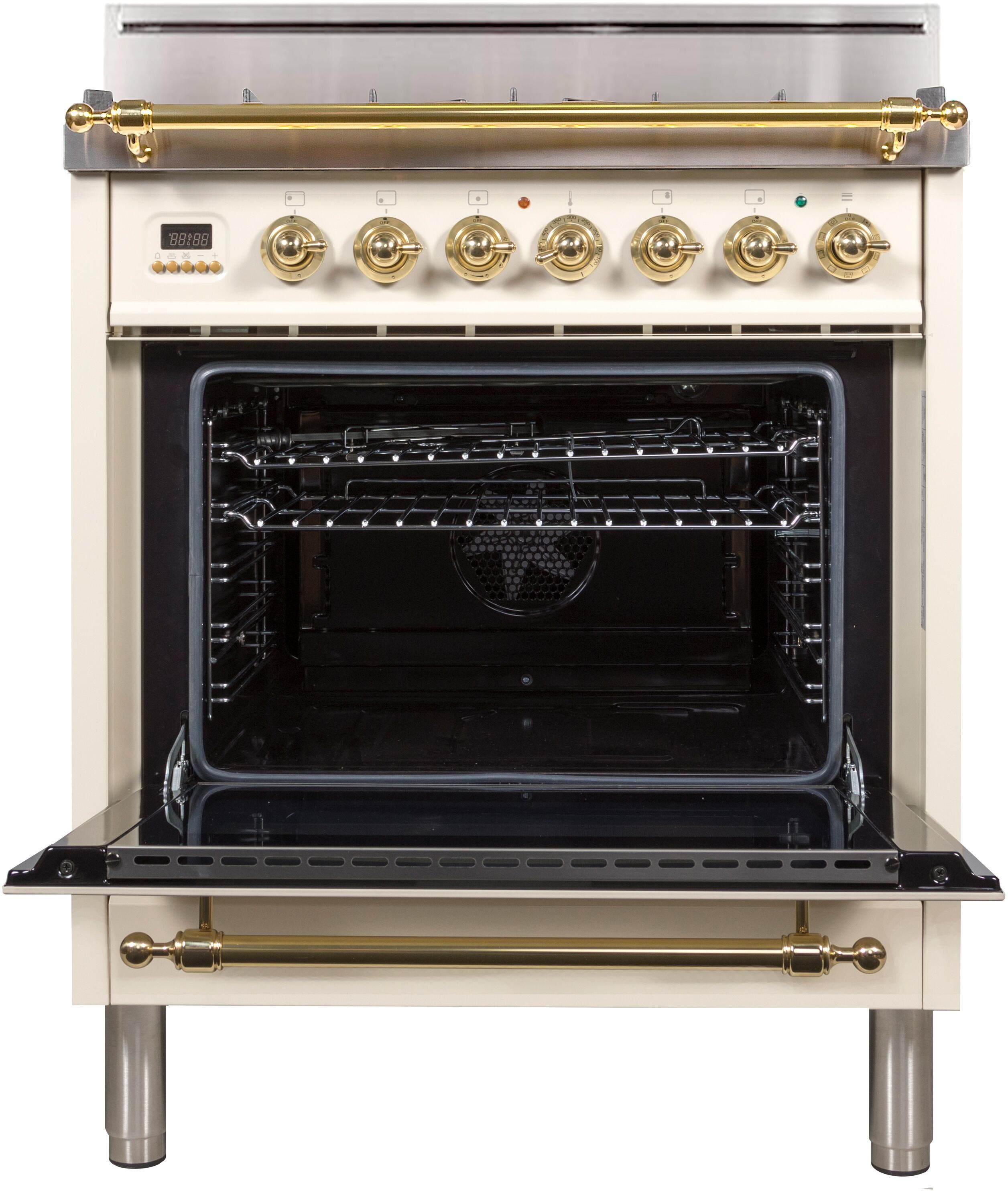 Ilve UPN76DVGGA Antique White, Brass Trim