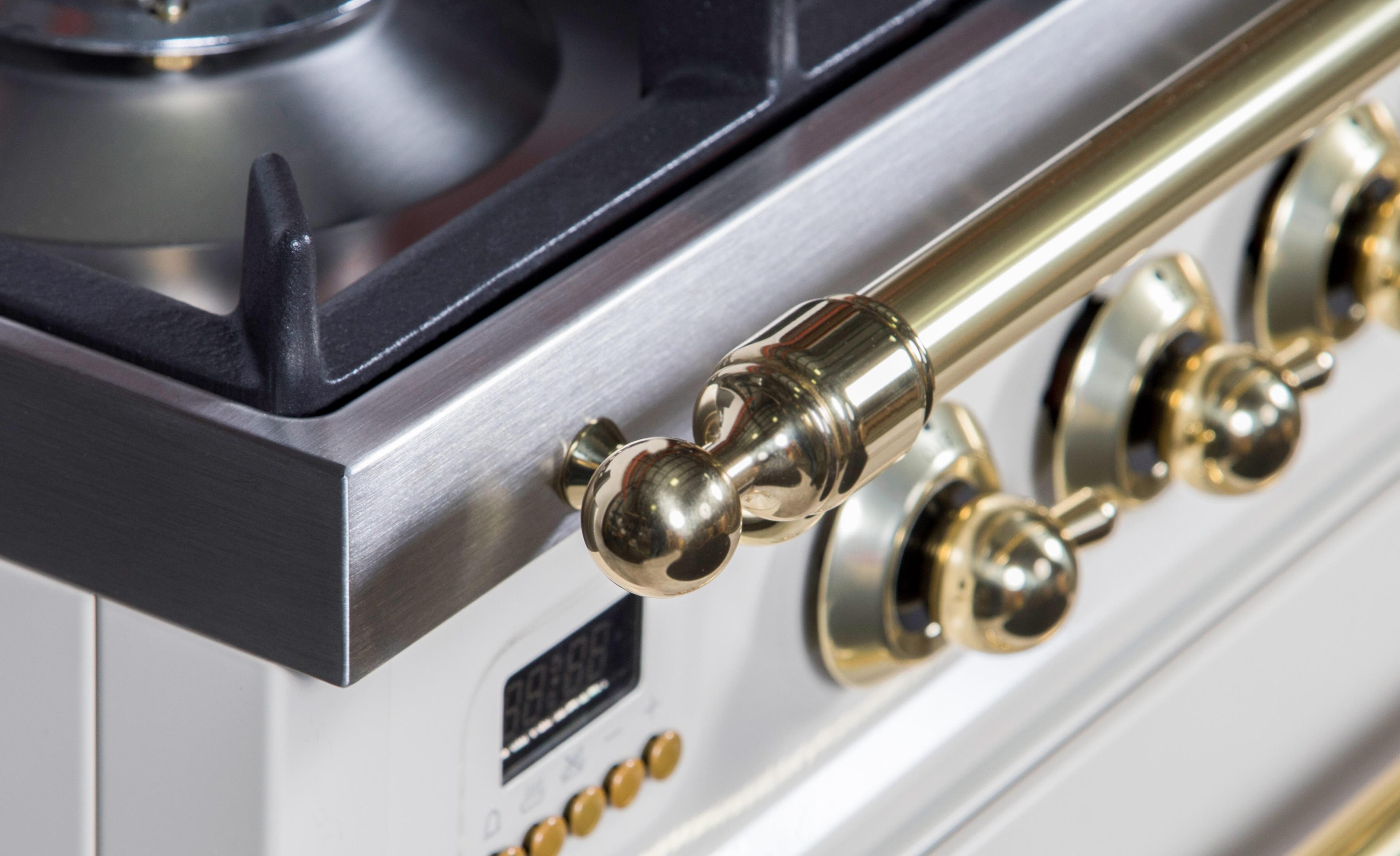 Ilve UPN76DVGGA Antique White, Brass Trim