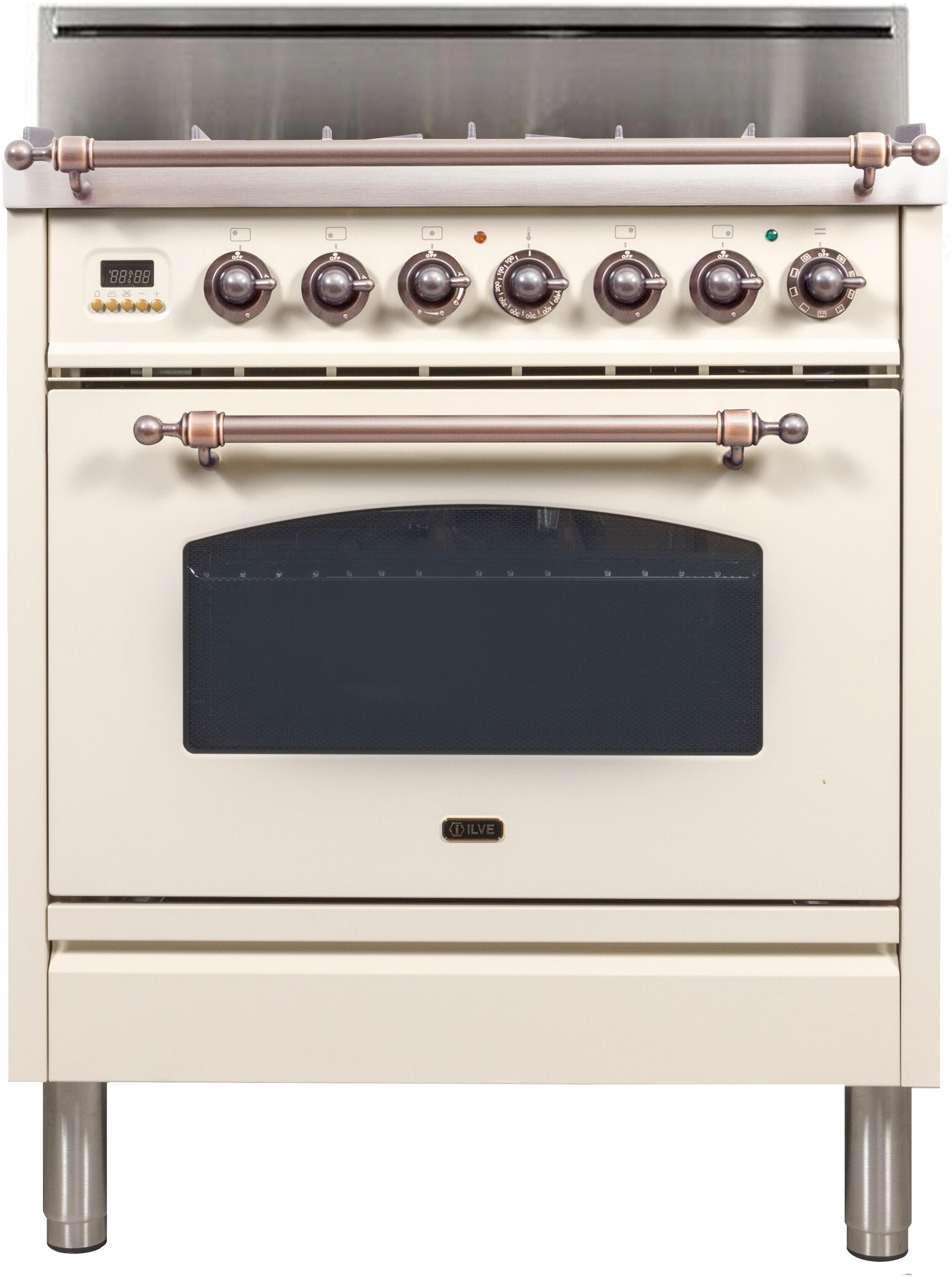 Ilve UPN76DVGGAY Antique White, Oil Rubbed Bronze Trim