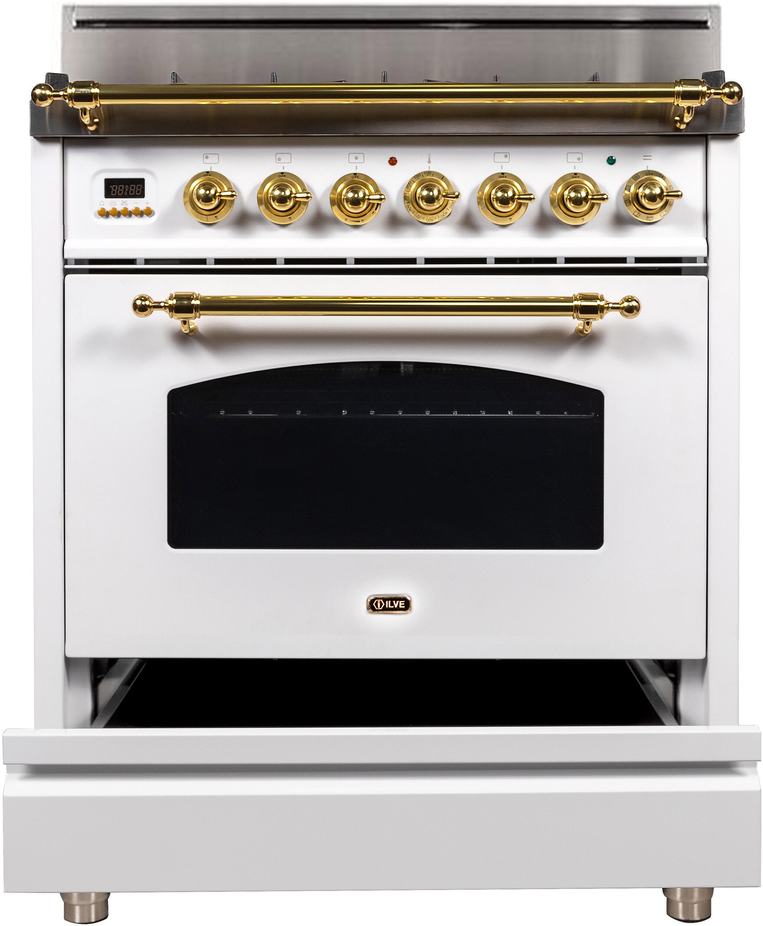 Ilve UPN76DVGGB True White, Brass Trim