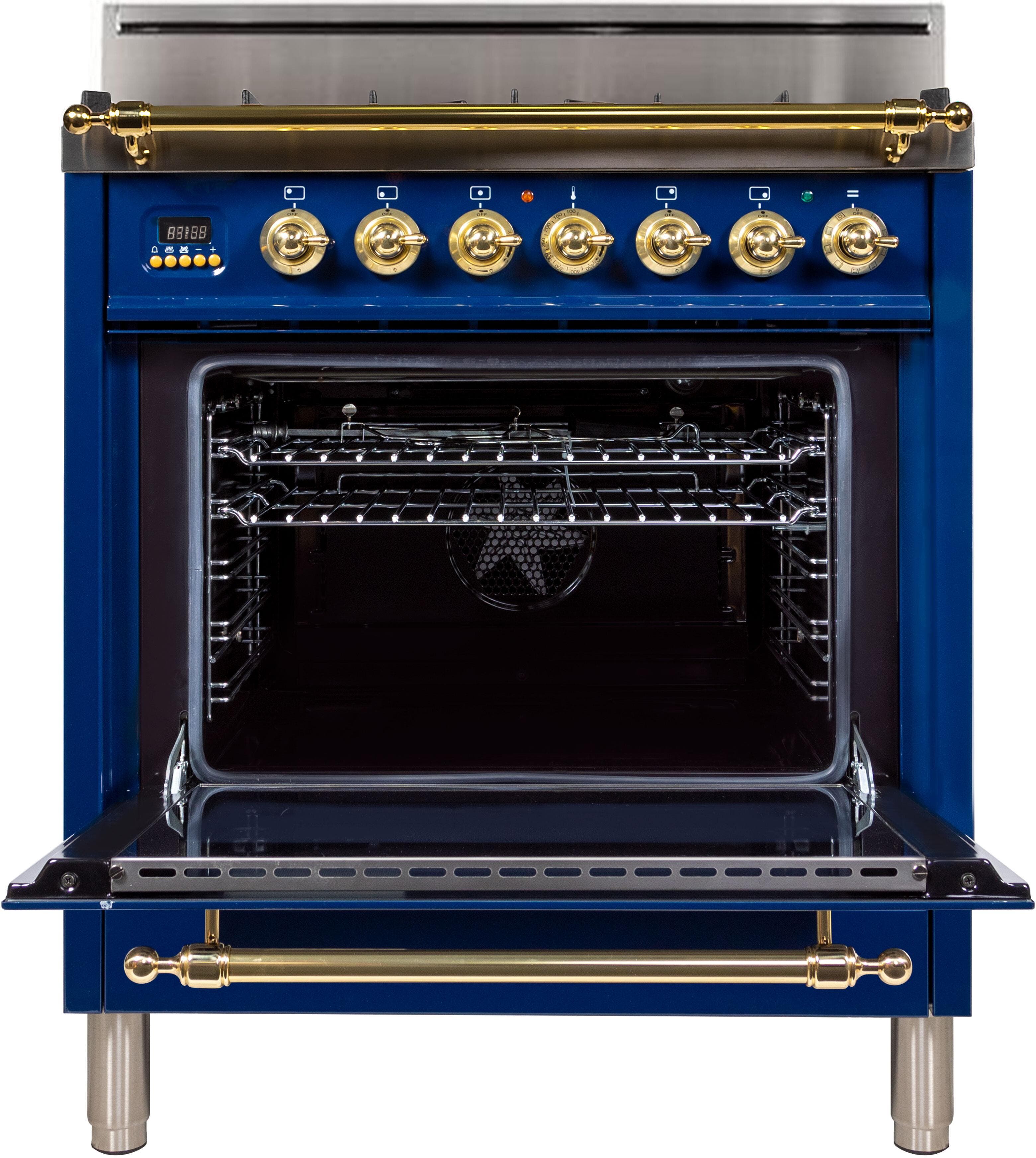 Ilve UPN76DVGGBL Midnight Blue, Brass Trim