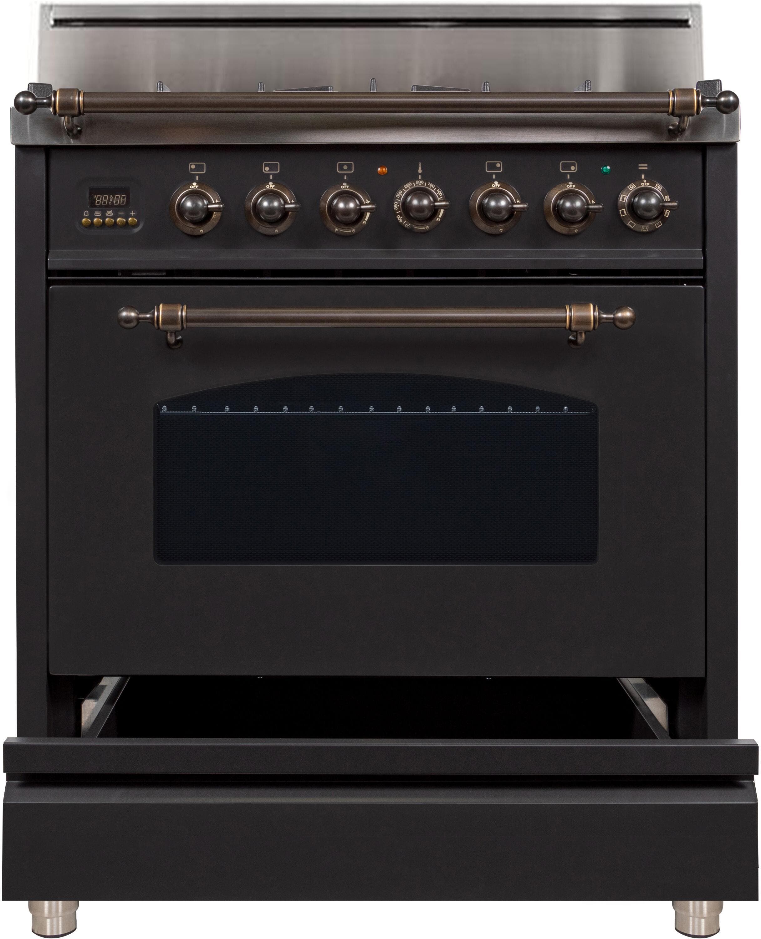 Ilve UPN76DVGGMY Matte Graphite, Oil Rubbed Bronze Trim