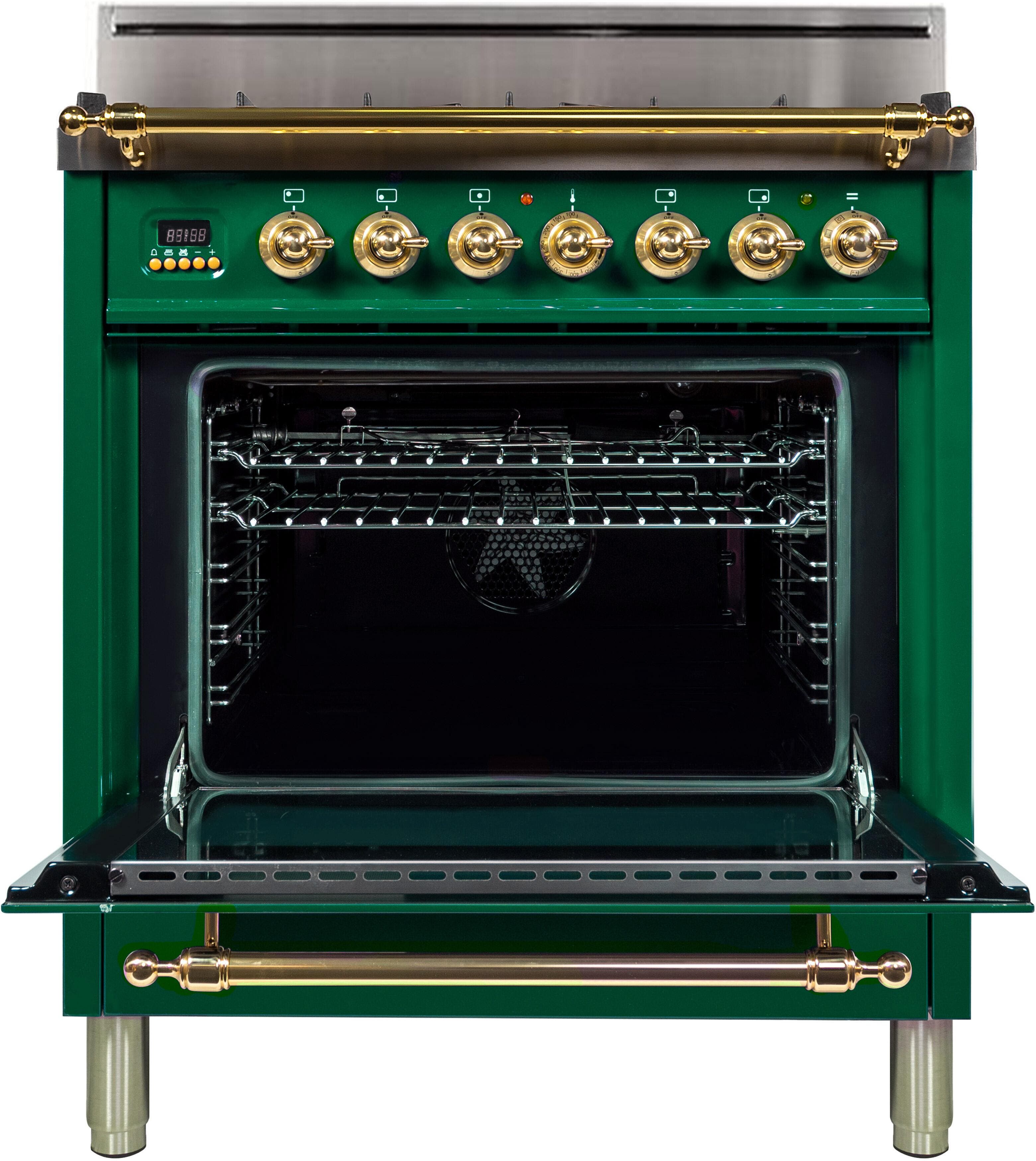 Ilve UPN76DVGGVS Emerald Green, Brass Trim