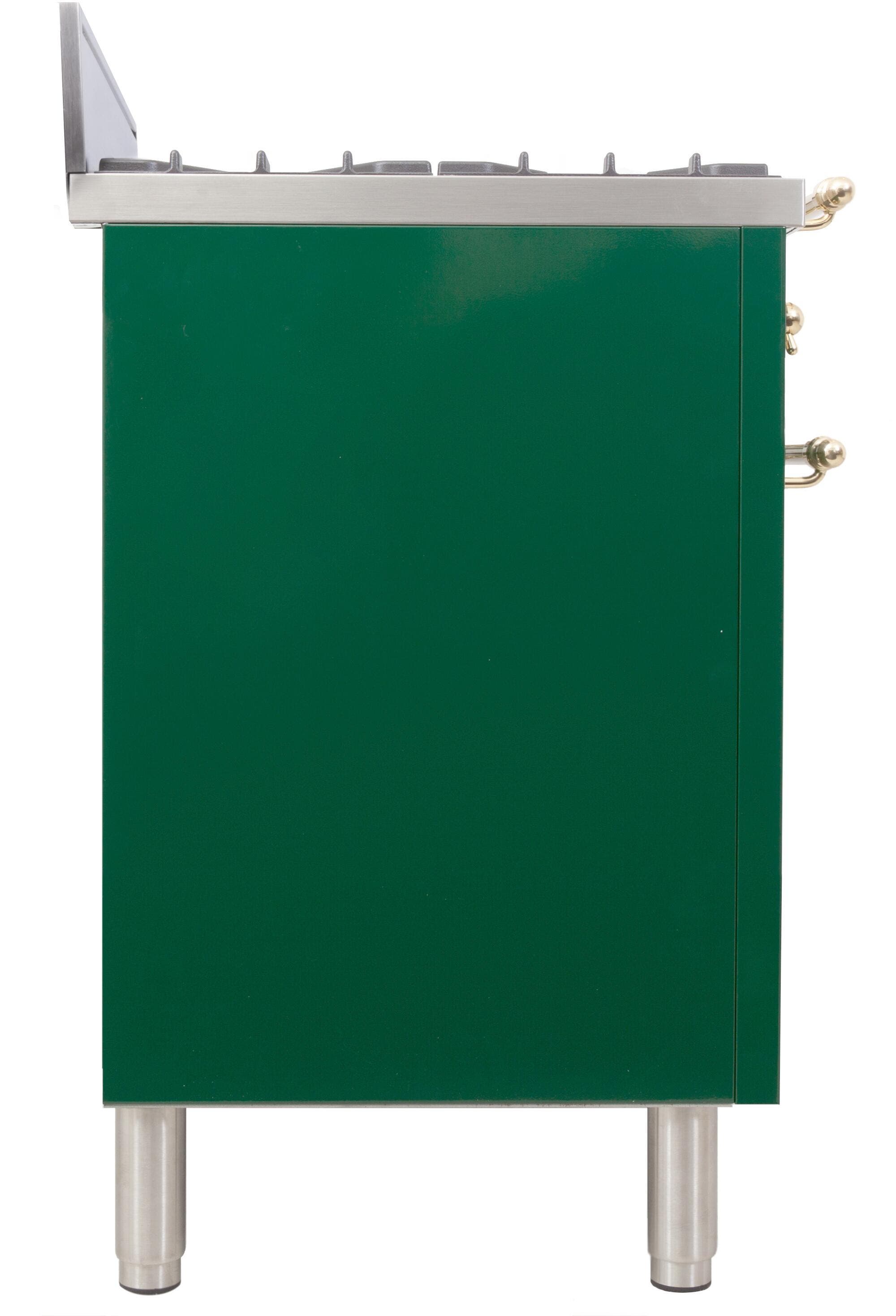 Ilve UPN76DVGGVSLP Liquid Propane In Emerald Green W/ Brass Trim
