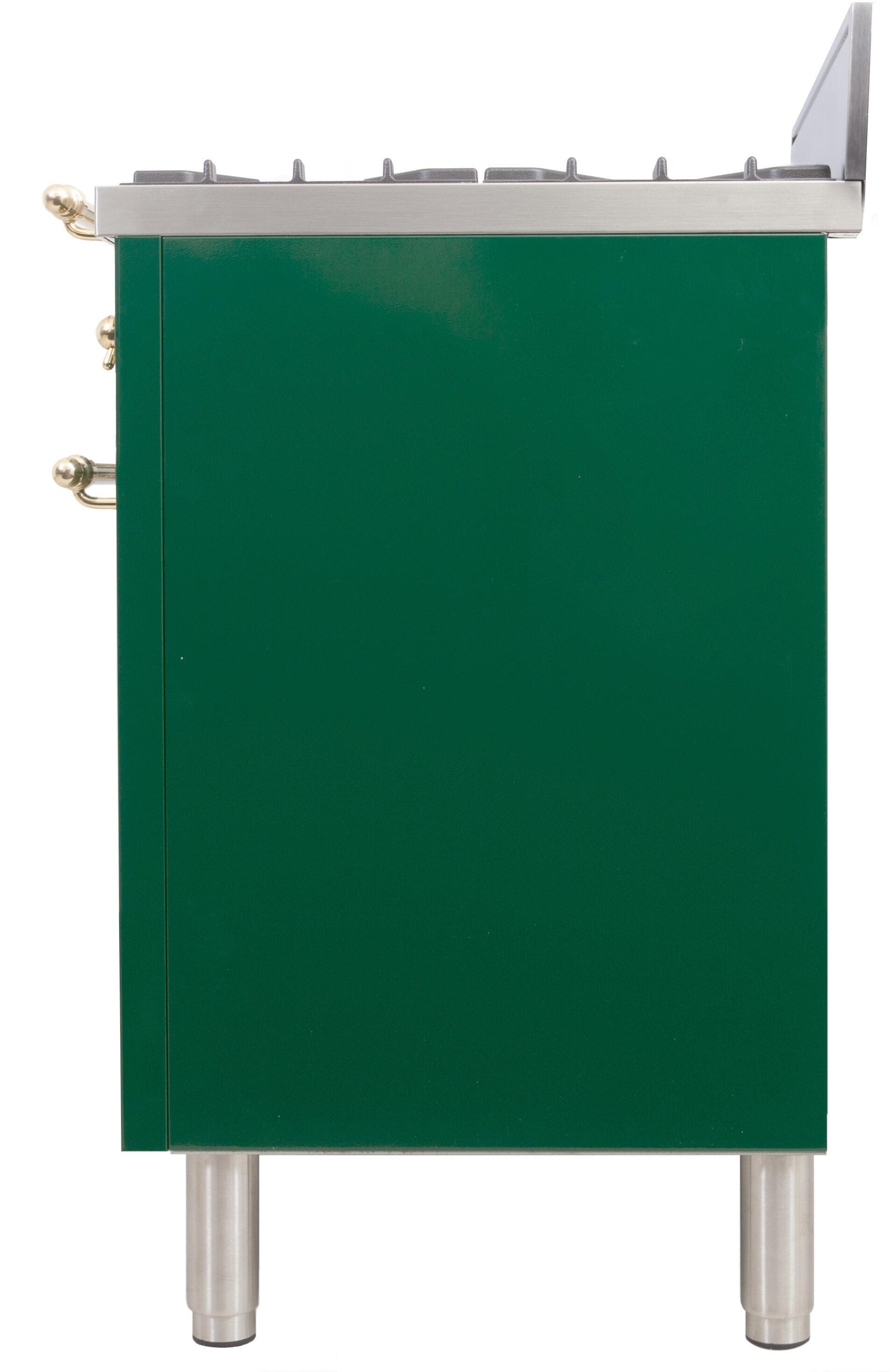 Ilve UPN76DVGGVSLP Liquid Propane In Emerald Green W/ Brass Trim