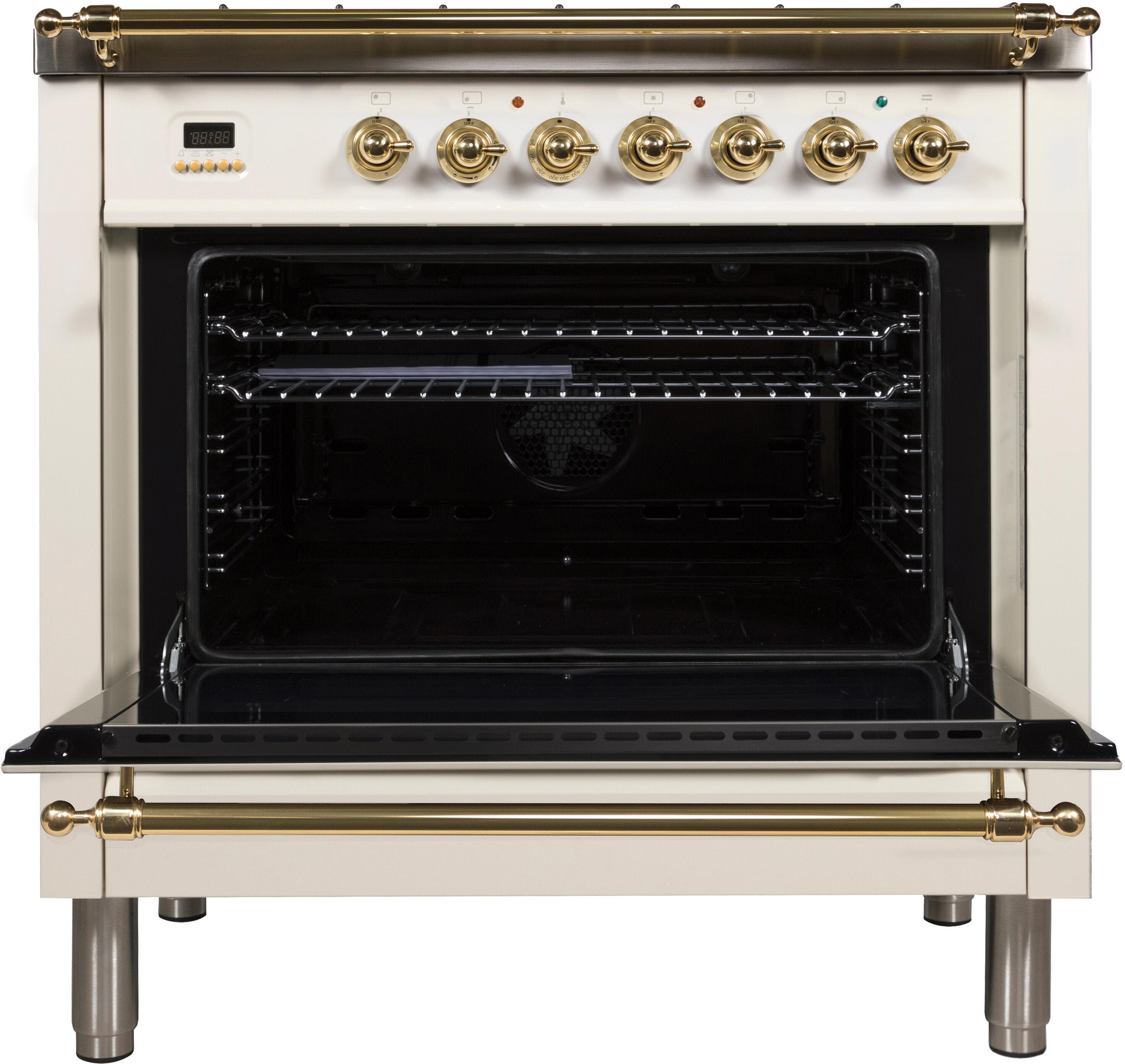 Ilve UPN90FDMPALP Liquid Propane In Antique White W/ Brass Trim