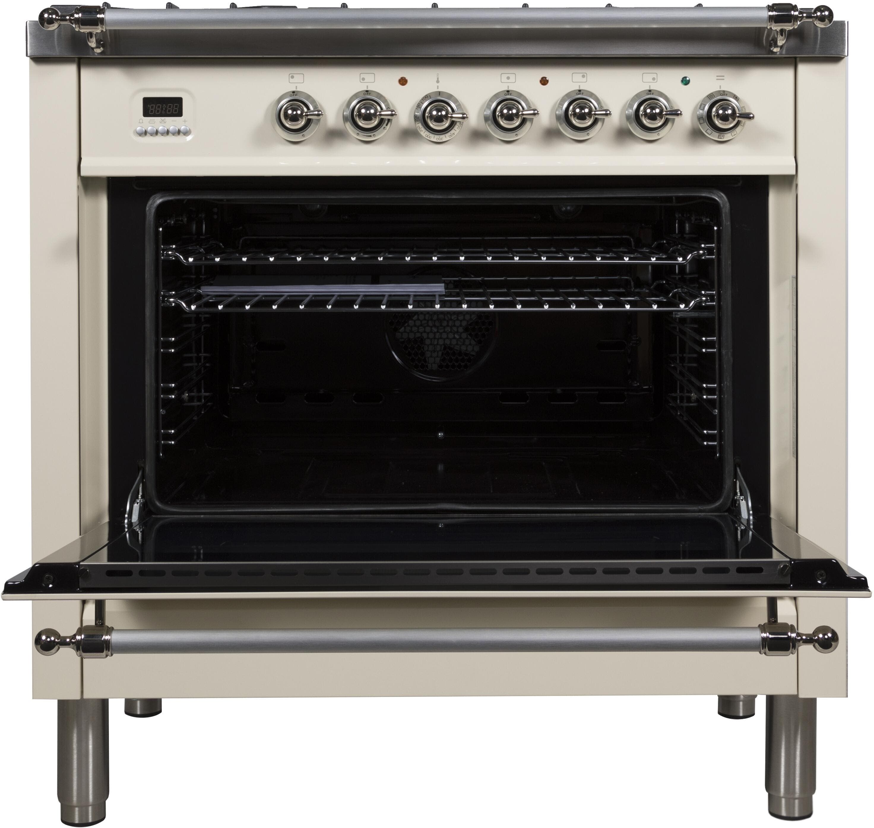 Ilve UPN90FDMPAXLP Liquid Propane In Antique White W/ Chrome Trim