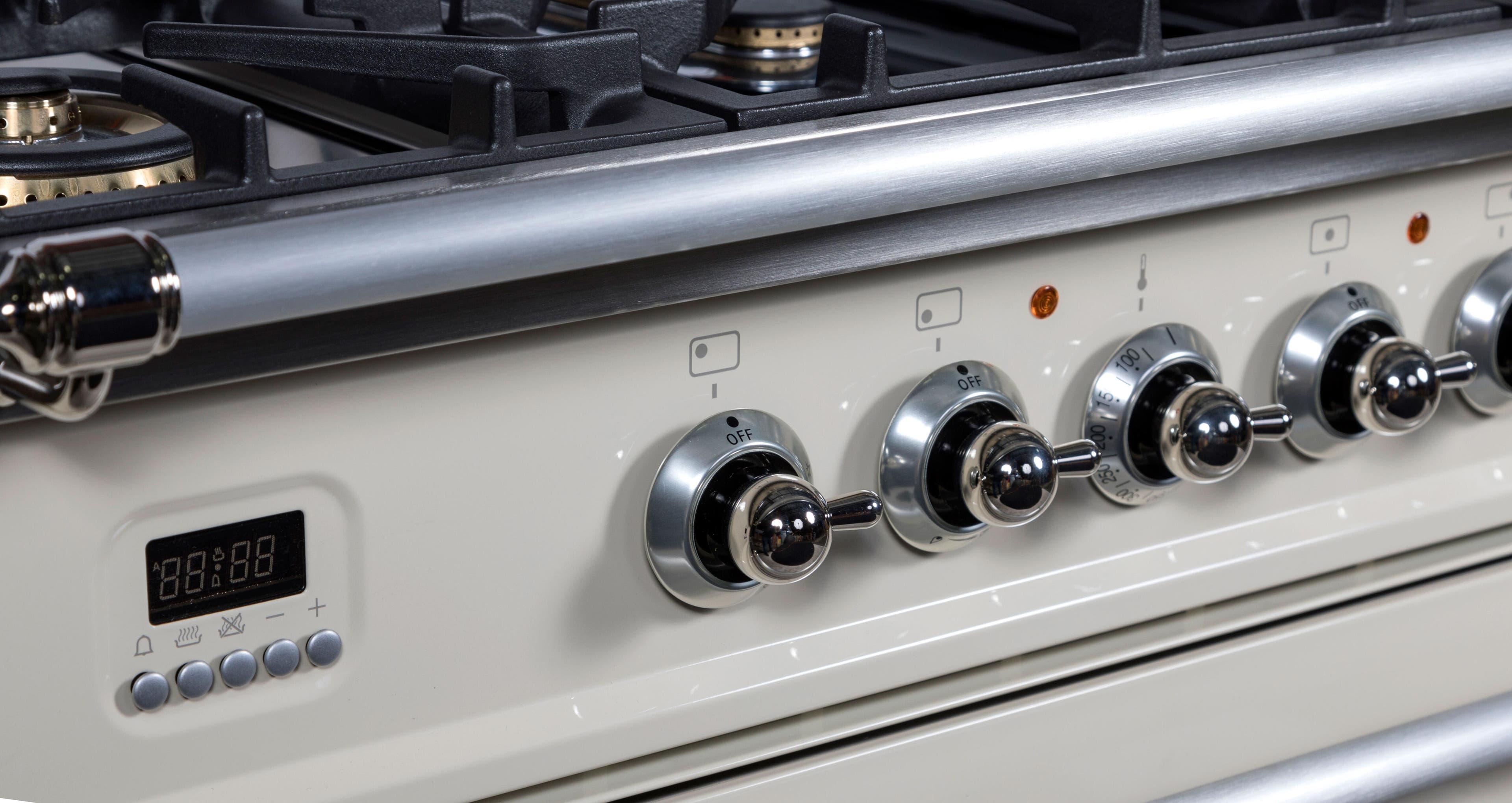 Ilve UPN90FDMPAXLP Liquid Propane In Antique White W/ Chrome Trim