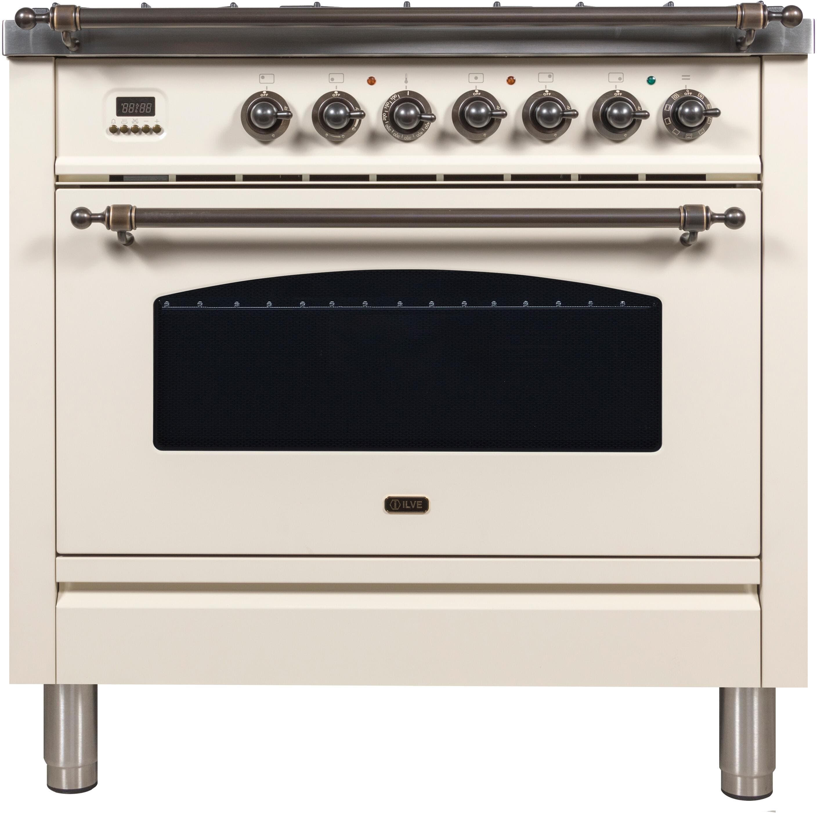 Ilve UPN90FDMPAYLP Liquid Propane In Antique White W/ Bronze Trim