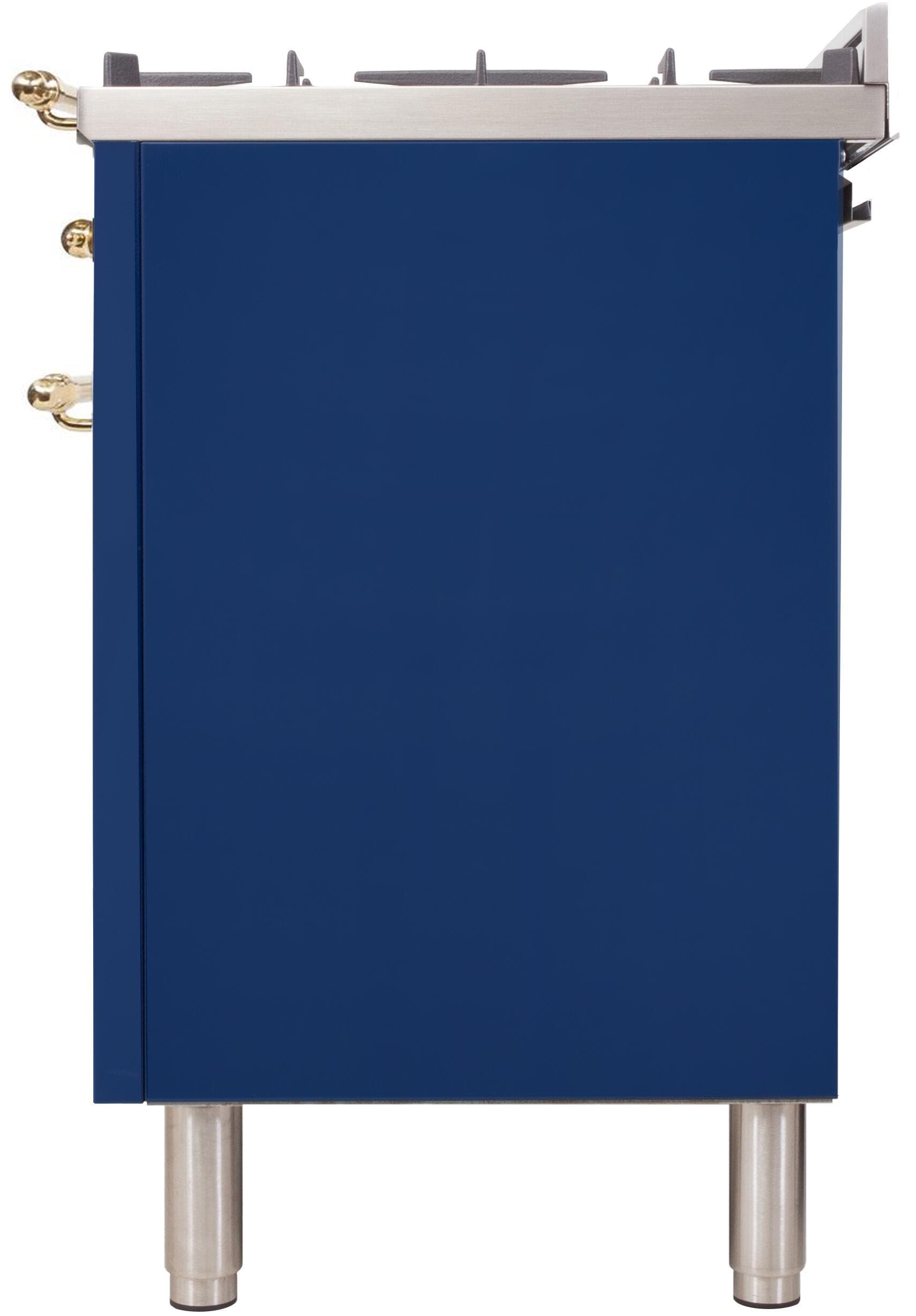 Ilve UPN90FDMPBLLP Liquid Propane In Midnight Blue W/ Brass Trim