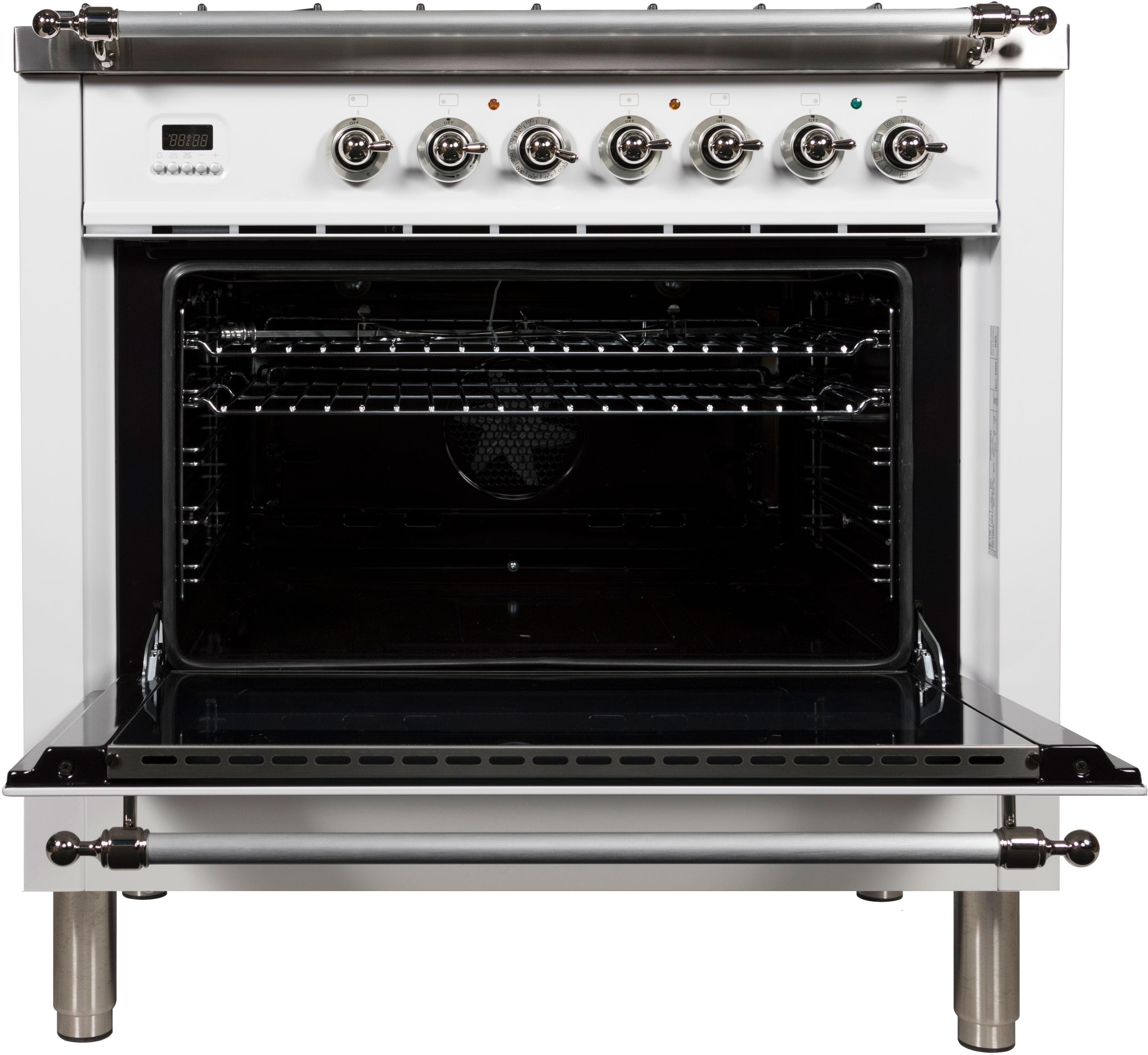 Ilve UPN90FDMPBXLP Liquid Propane In White W/ Chrome Trim