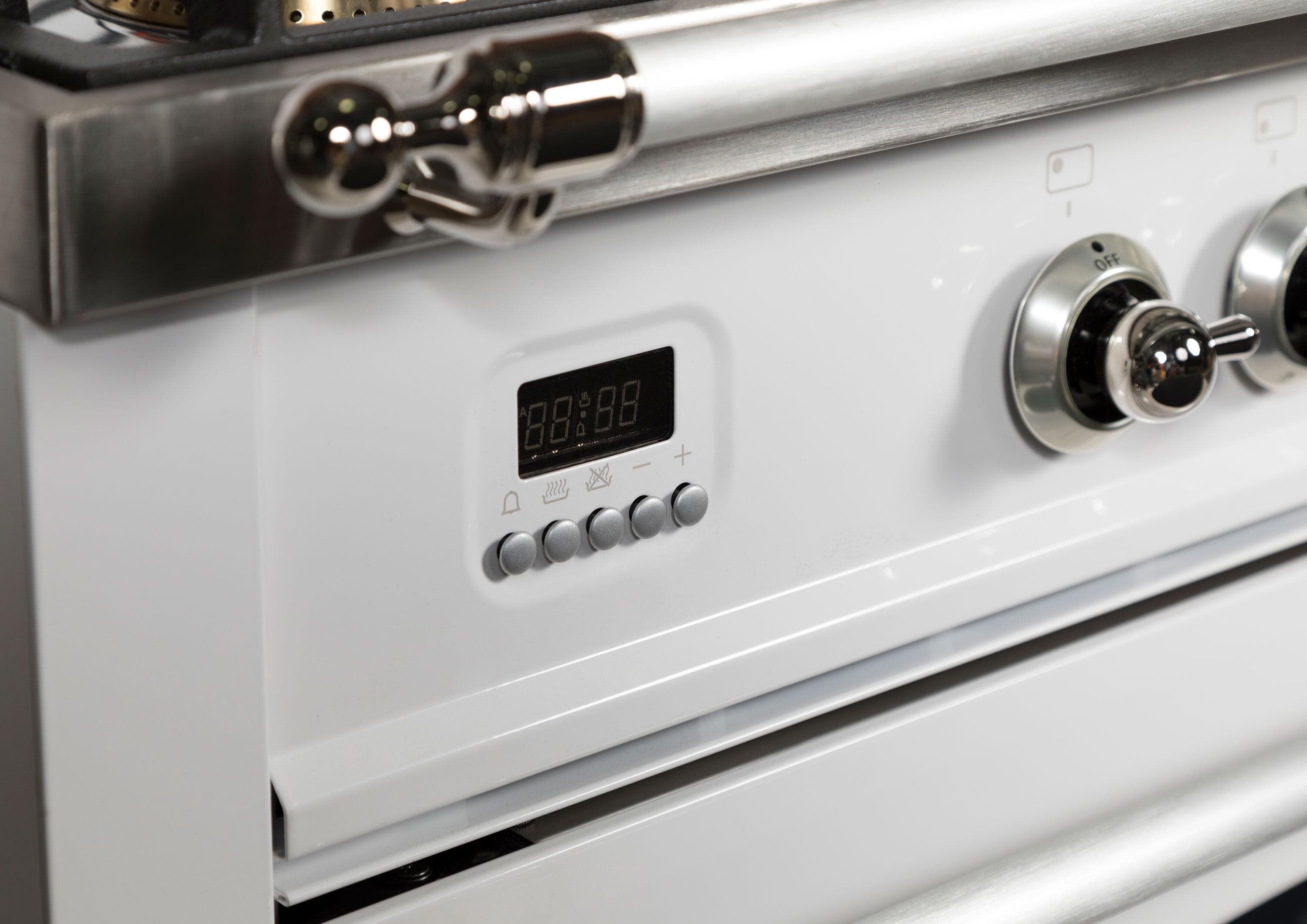 Ilve UPN90FDMPBXLP Liquid Propane In White W/ Chrome Trim
