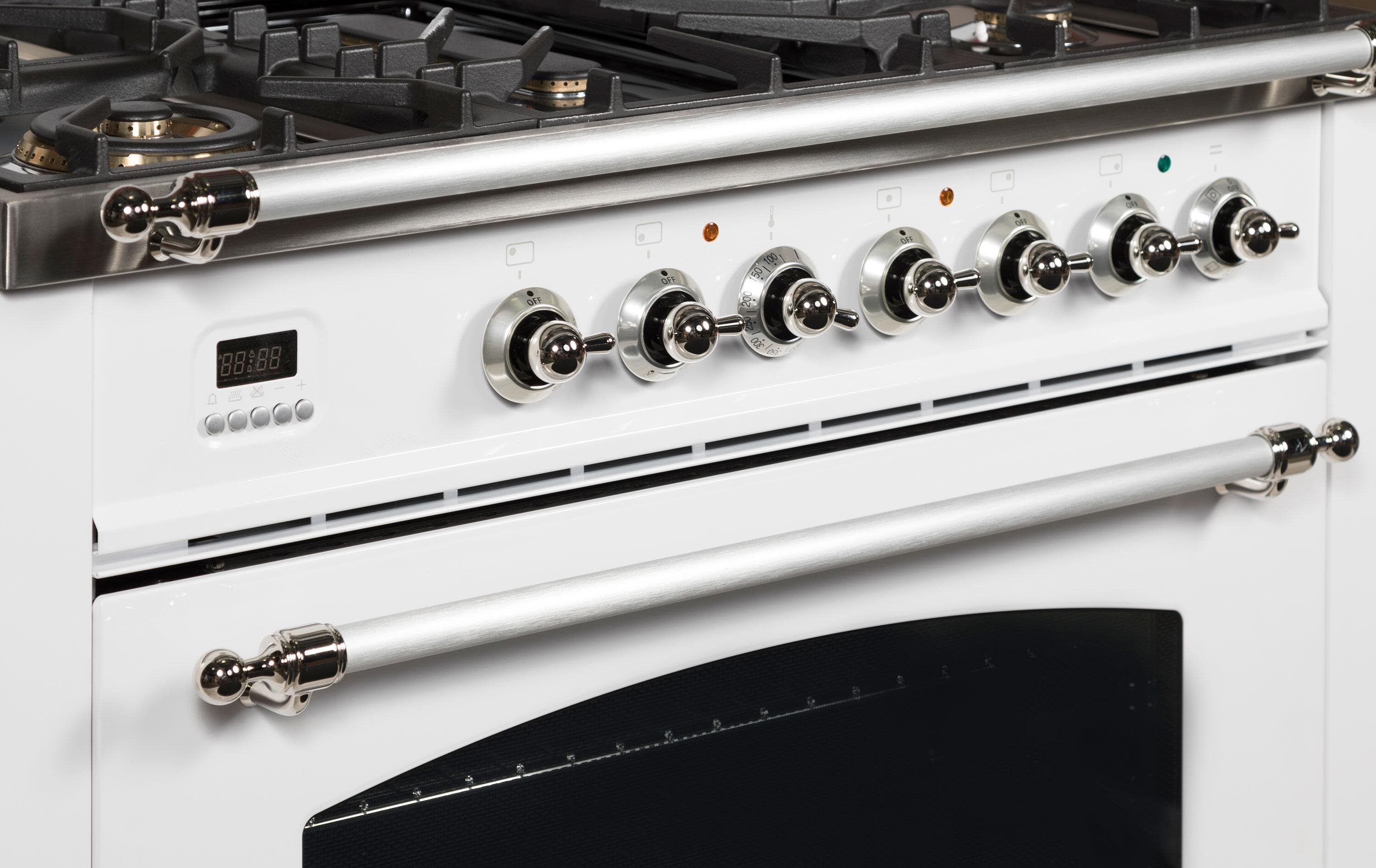 Ilve UPN90FDMPBXLP Liquid Propane In White W/ Chrome Trim