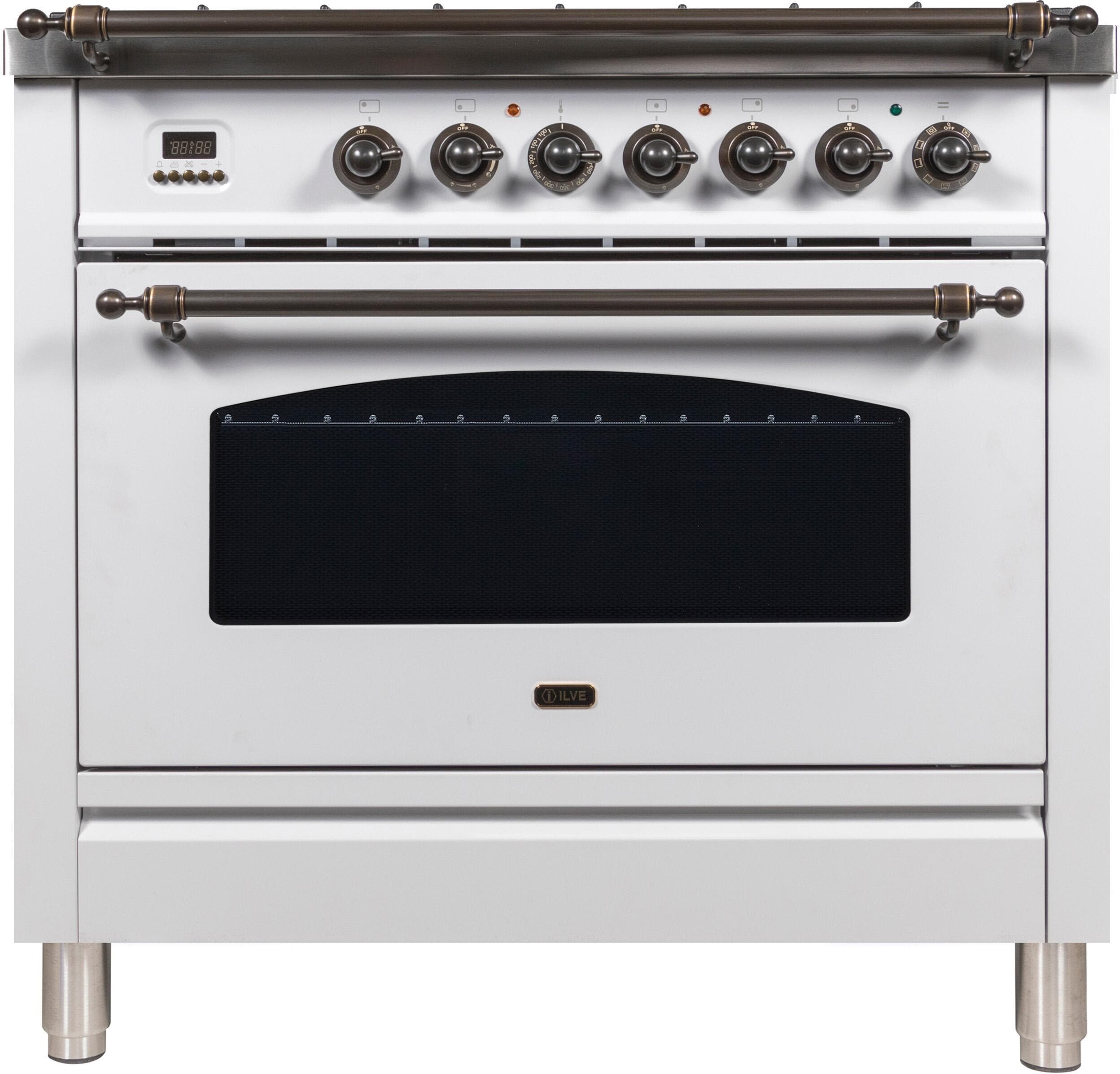 Ilve UPN90FDMPBYLP Liquid Propane In White W/ Bronze Trim