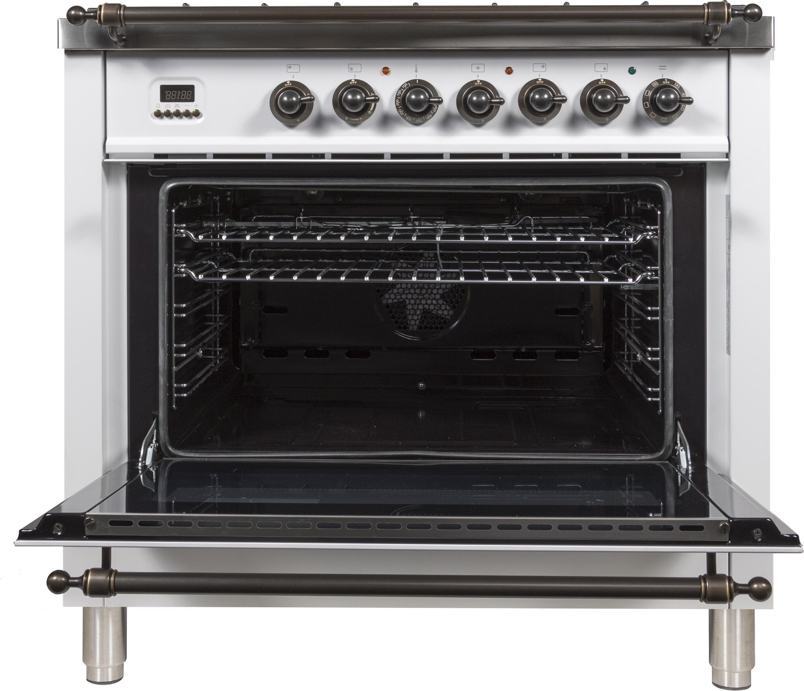Ilve UPN90FDMPBYLP Liquid Propane In White W/ Bronze Trim