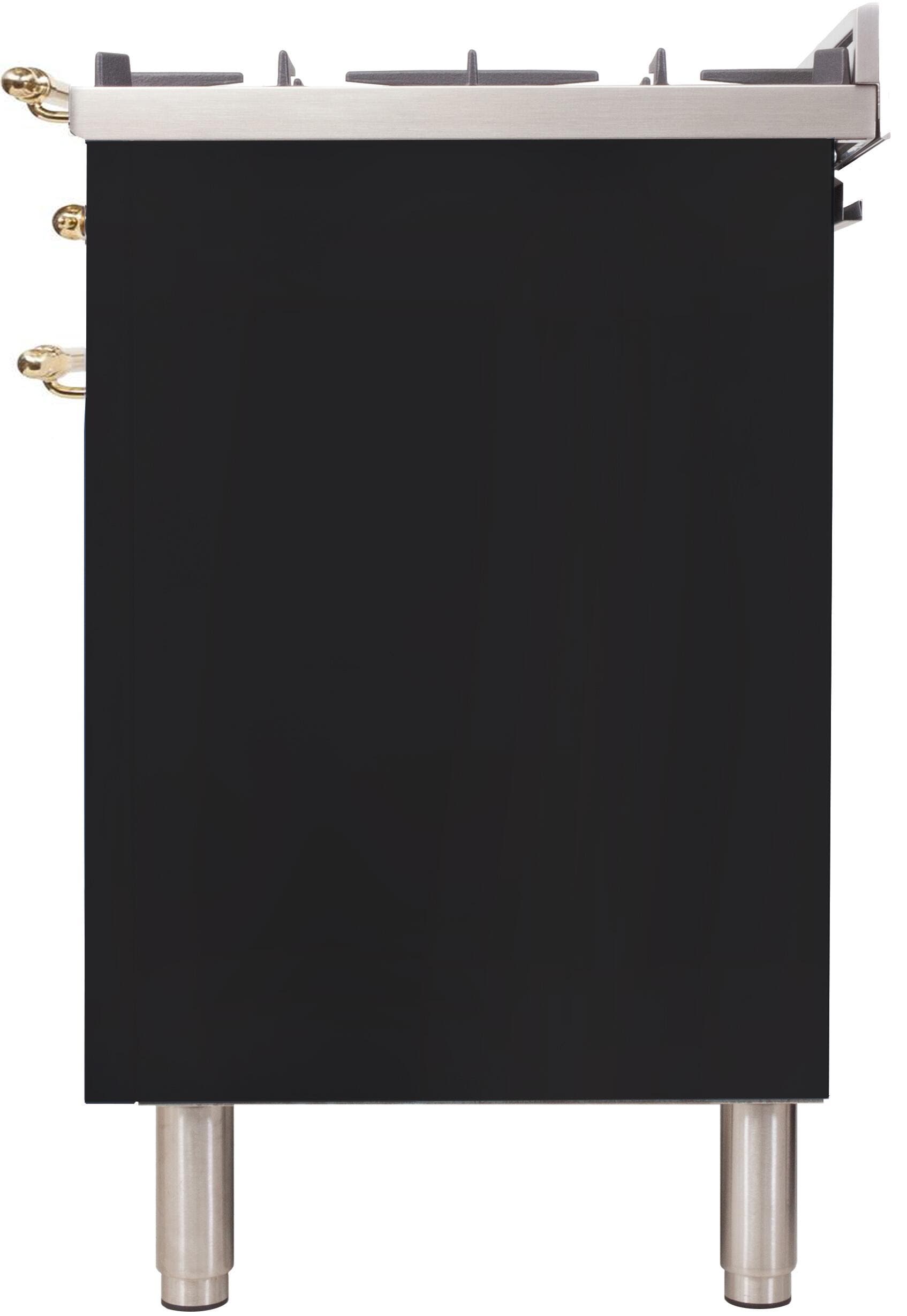 Ilve UPN90FDMPMLP Liquid Propane In Matte Graphite W/ Brass Trim
