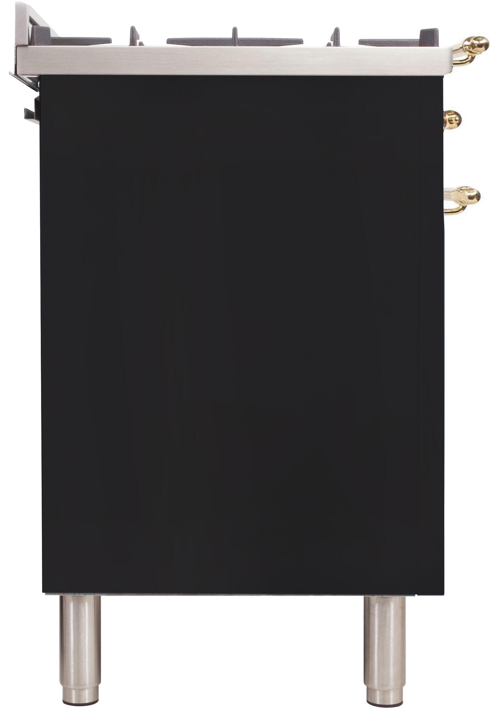 Ilve UPN90FDMPMLP Liquid Propane In Matte Graphite W/ Brass Trim