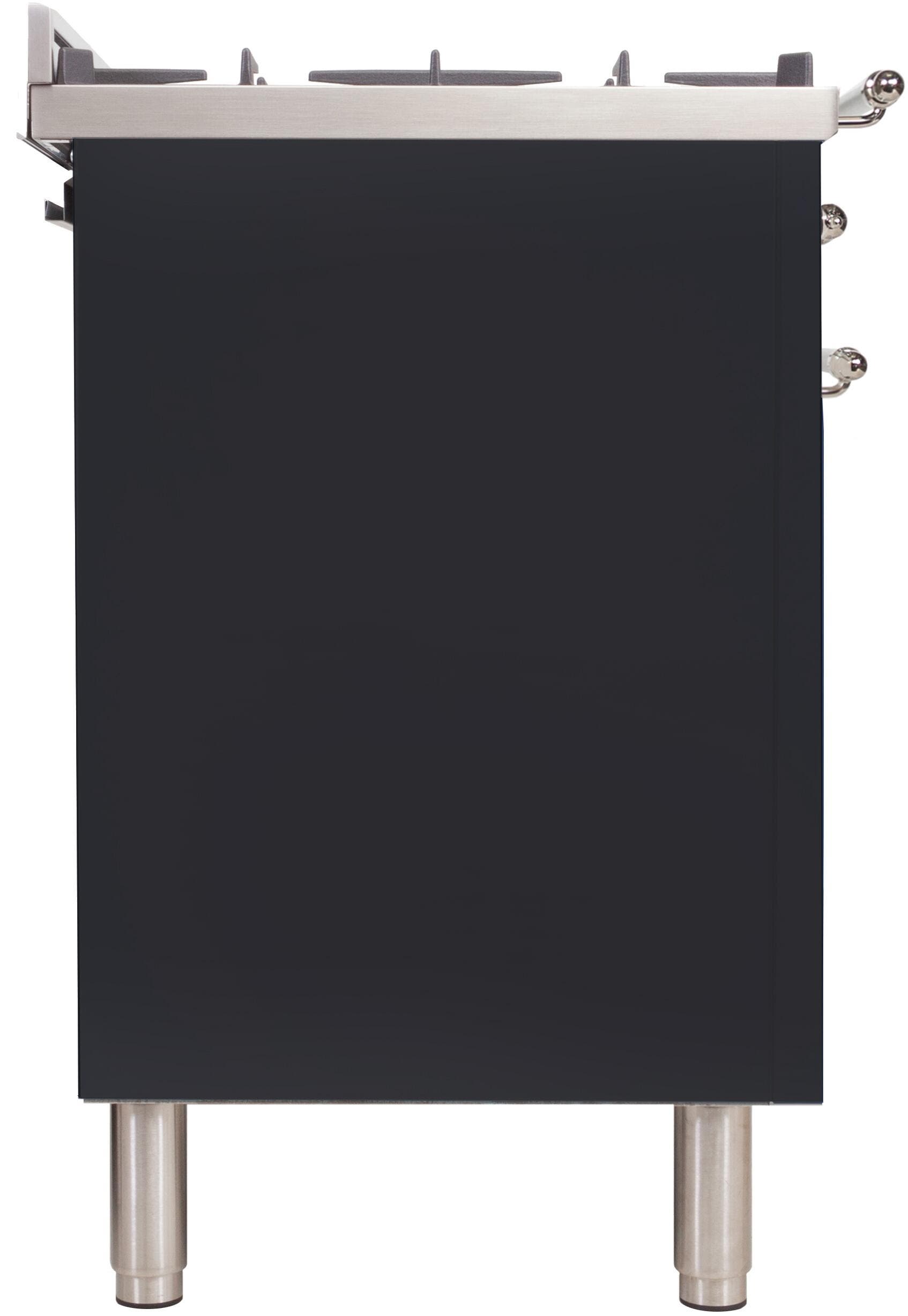 Ilve UPN90FDMPMXLP Liquid Propane In Matte Graphite W/ Chrome Trim