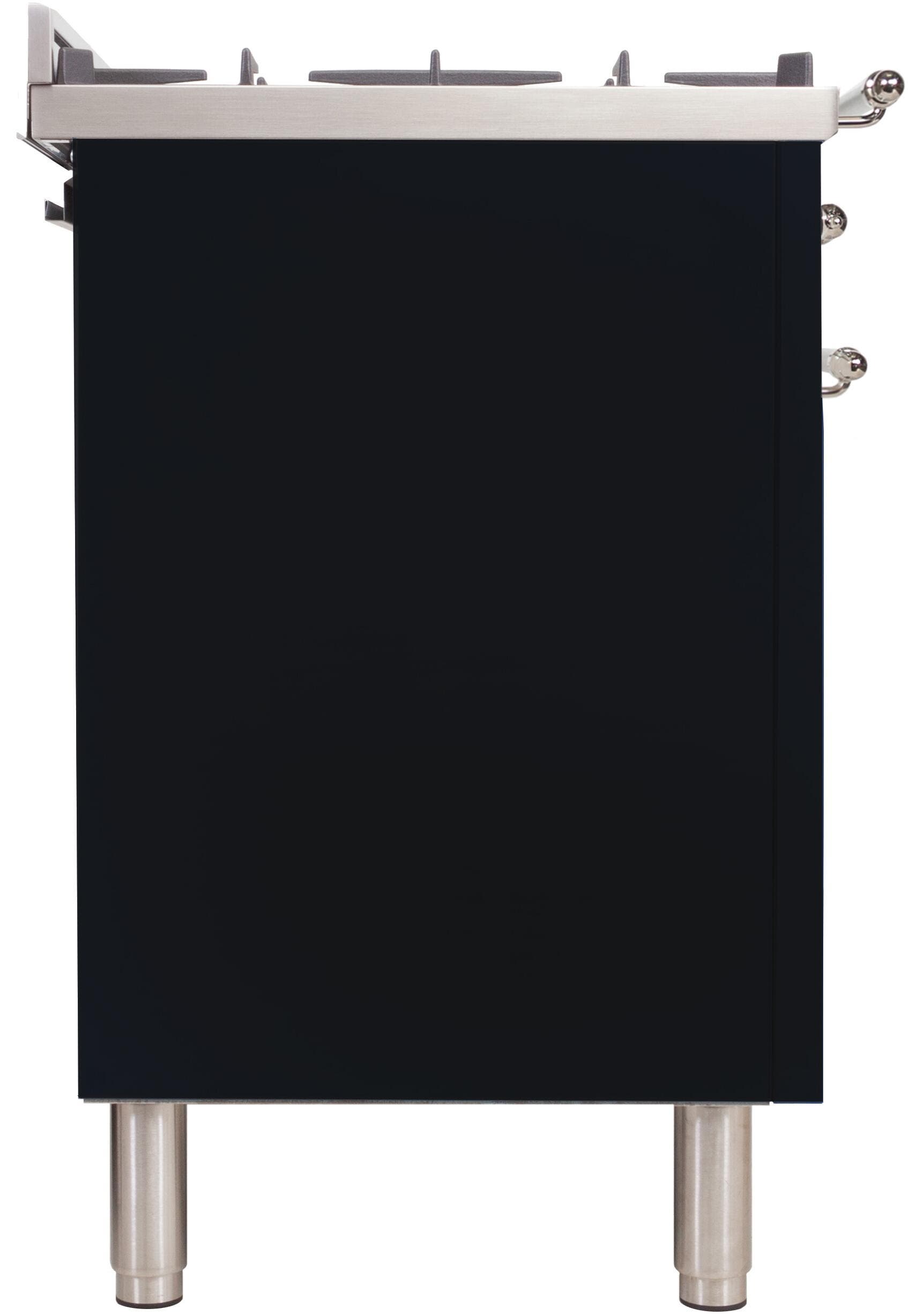 Ilve UPN90FDMPNXLP Liquid Propane In Glossy Black W/ Chrome Trim