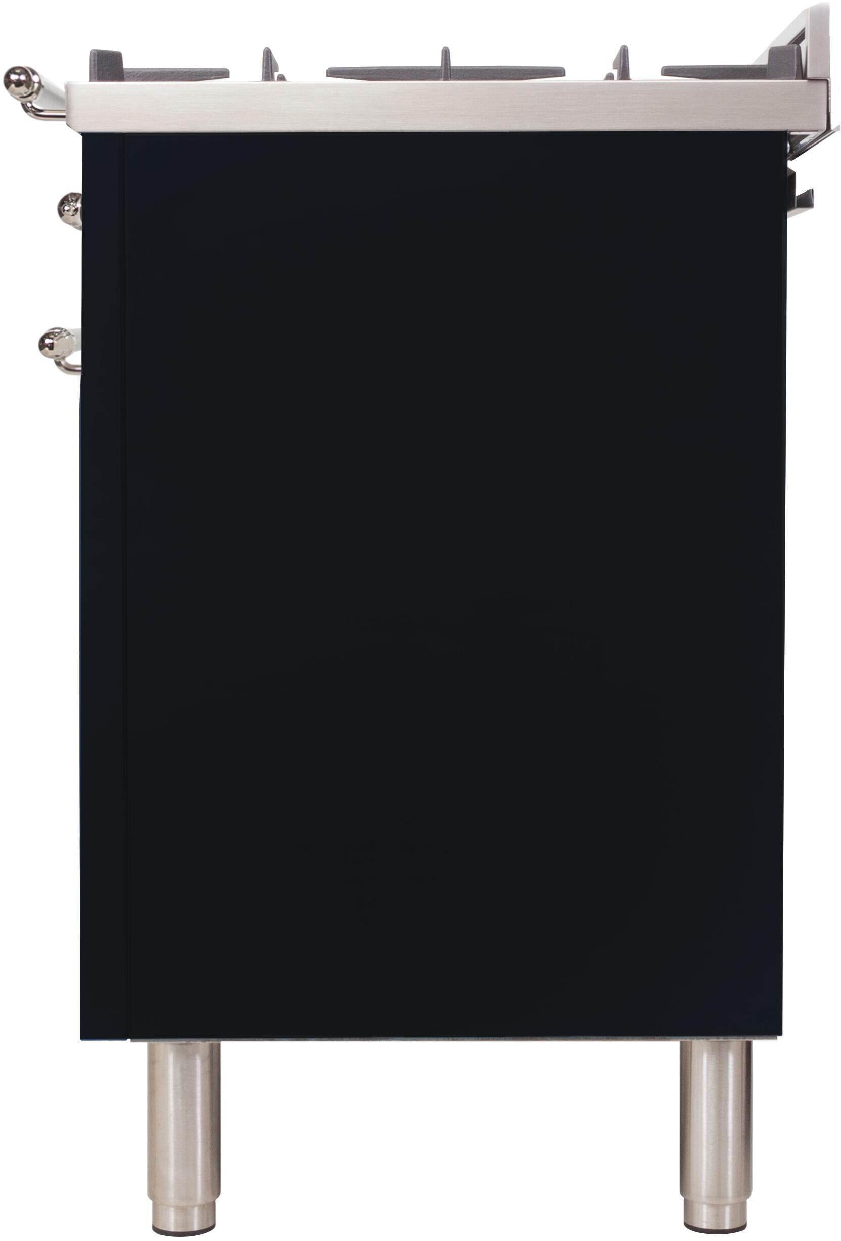 Ilve UPN90FDMPNXLP Liquid Propane In Glossy Black W/ Chrome Trim