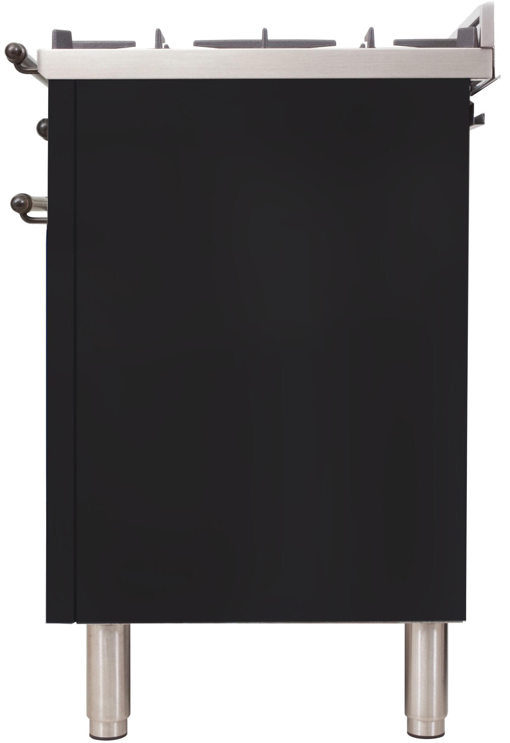 Ilve UPN90FDMPNYLP Liquid Propane In Glossy Black W/ Bronze Trim