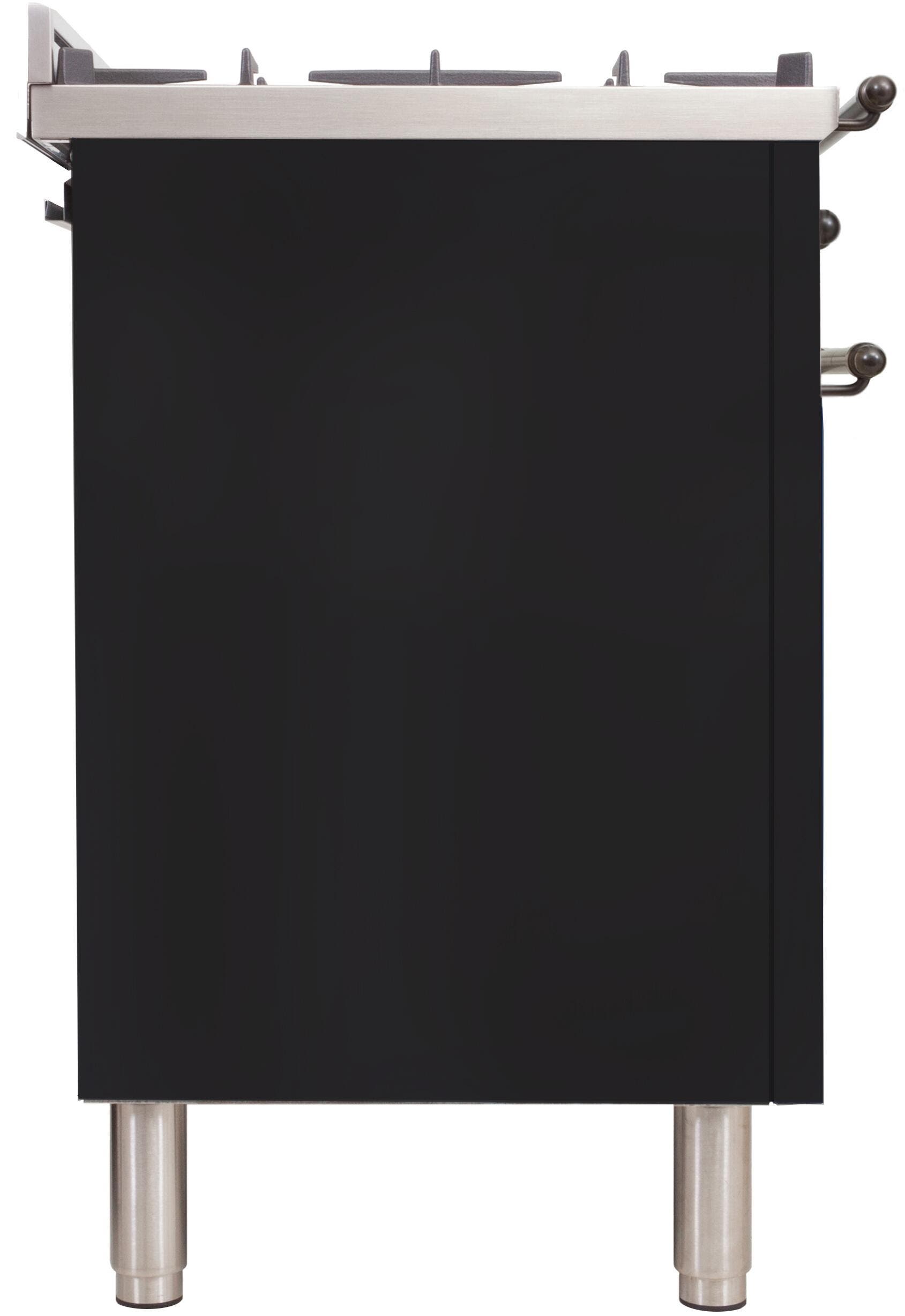 Ilve UPN90FDMPNYLP Liquid Propane In Glossy Black W/ Bronze Trim