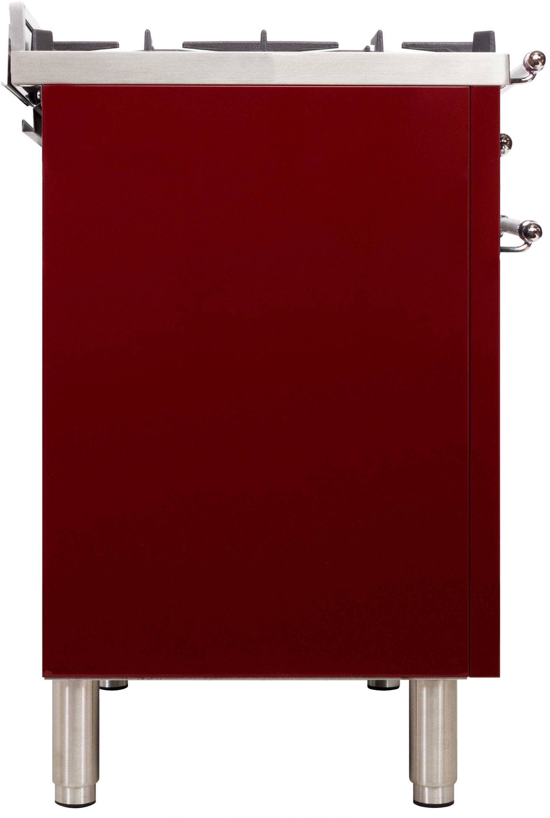 Ilve UPN90FDMPRBXLP Liquid Propane In Burgundy W/ Chrome Trim