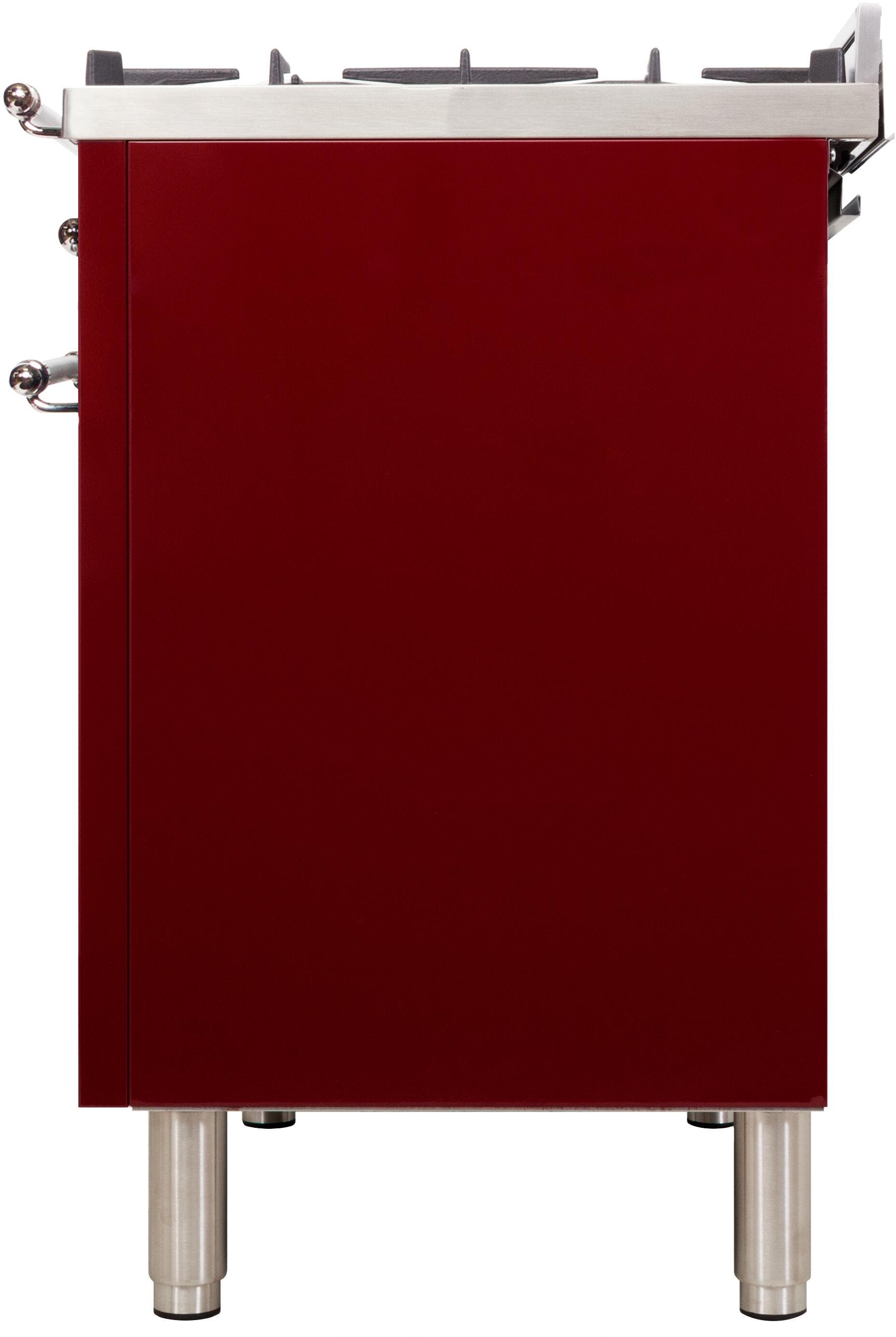 Ilve UPN90FDMPRBXLP Liquid Propane In Burgundy W/ Chrome Trim