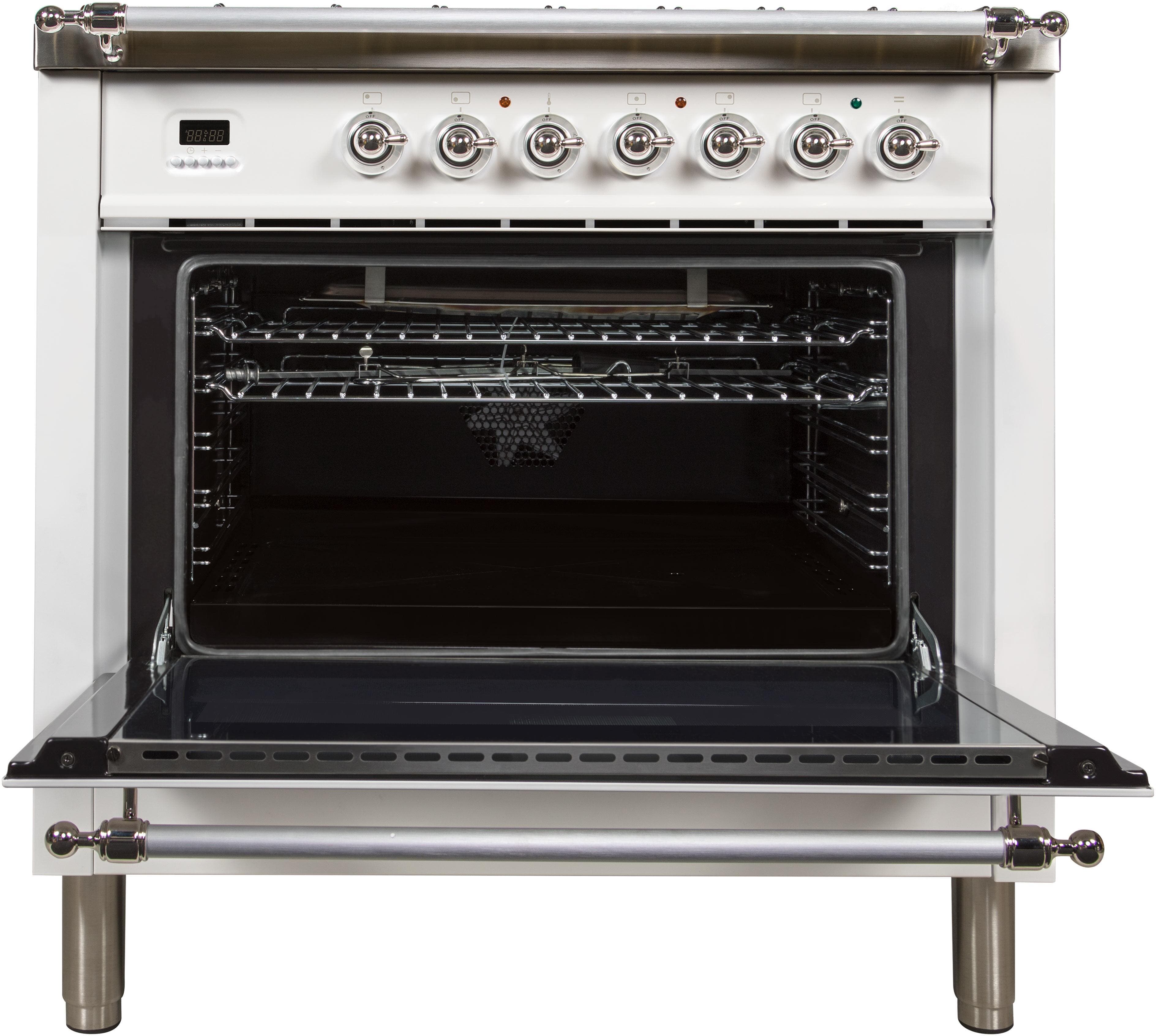 Ilve UPN90FDVGGBXLP Liquid Propane In White W/ Chrome Trim