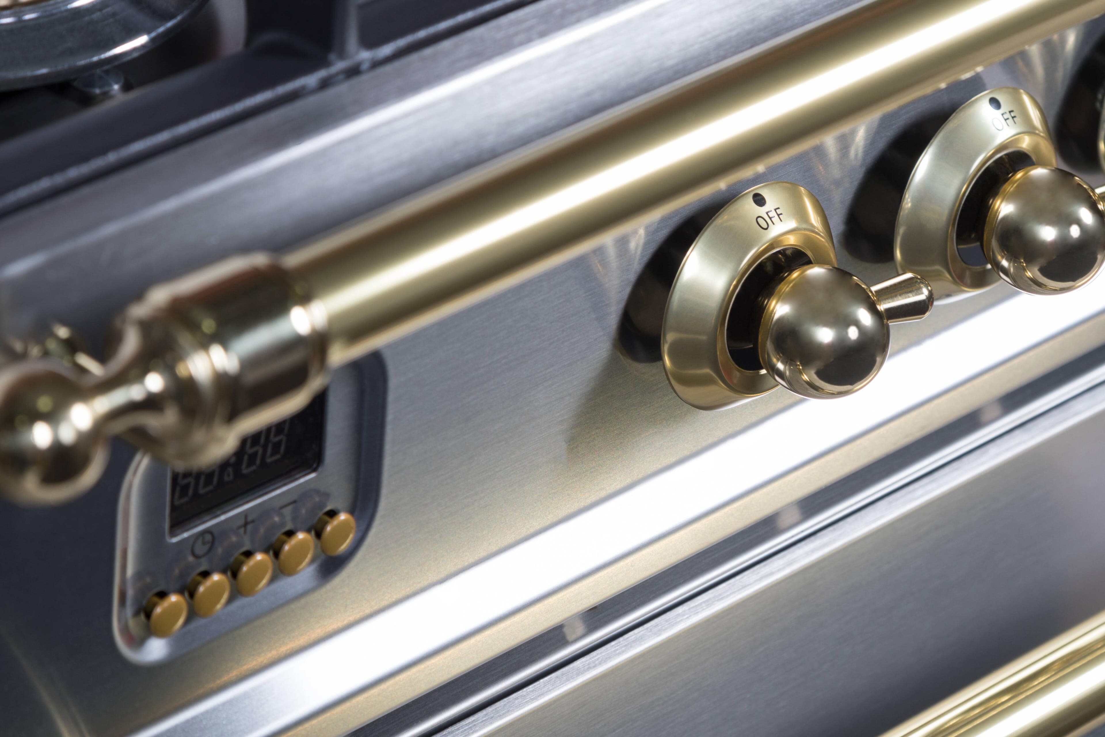 Ilve UPN90FDVGGILP Liquid Propane In Stainless Steel W/ Brass Trim