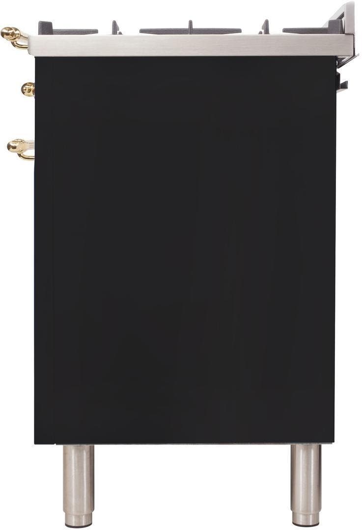 Ilve UPN90FDVGGMLP Liquid Propane In Matte Graphite W/ Brass Trim