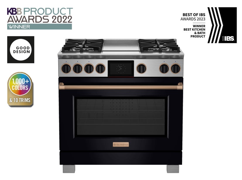 Bluestar BSDF364GL 36" Dual Fuel Range  w/ 4 Burners, 12" Griddle: Li...