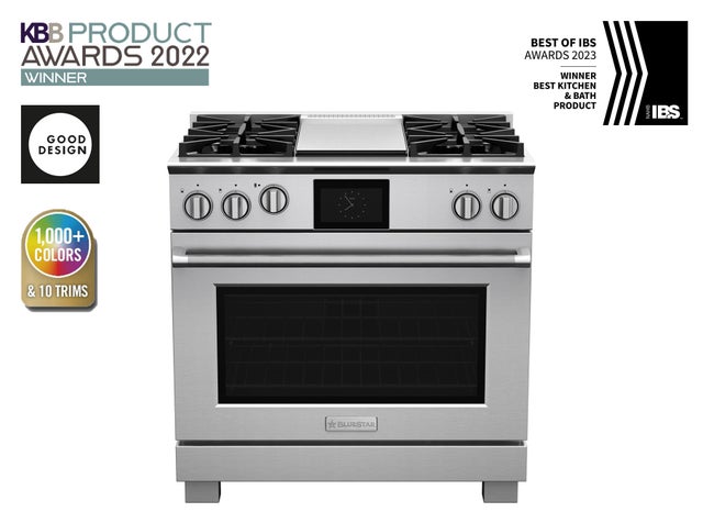 Bluestar BSDF364GL 36" Dual Fuel Range  w/ 4 Burners, 12" Griddle: Li...