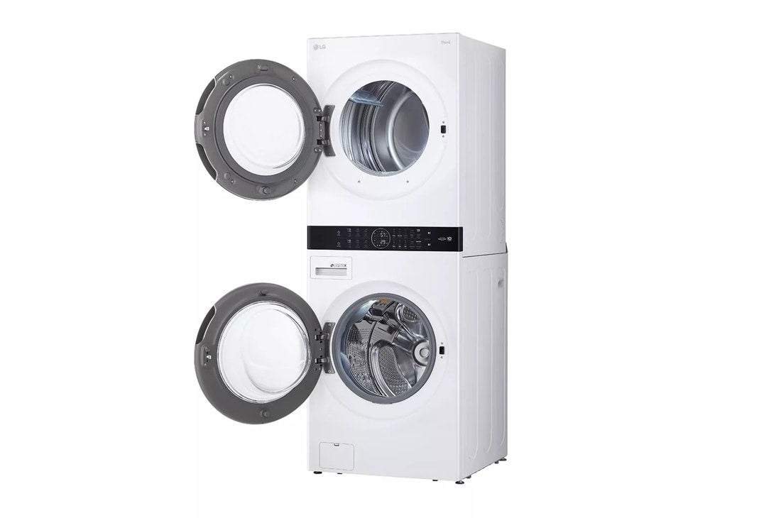 LG WKGX201HWA 27 Inch Smart Gas Single Unit WashTower White
