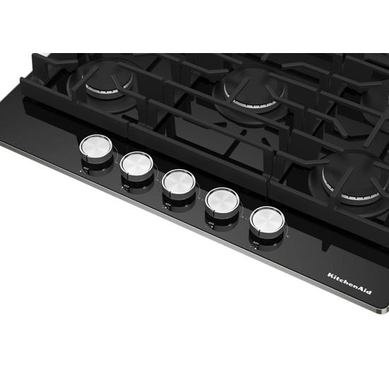KitchenAid KCGG530PBL 30 Inch Gas Cooktop Black | Plesser's Appliances