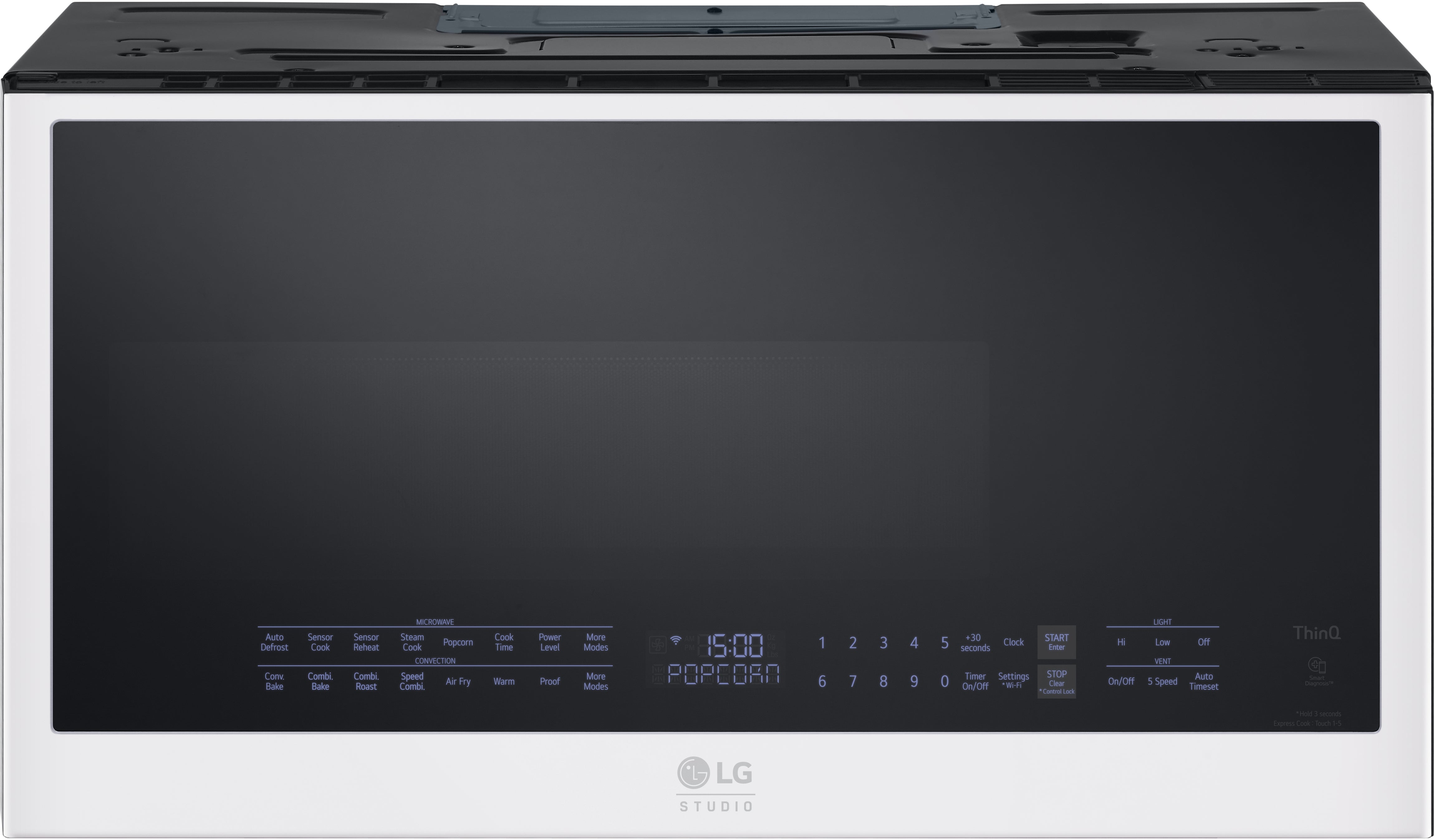 LG Studio 1.7 cu. ft. Capacity Over-the-Range Convection Smart Microwave Oven Essence White