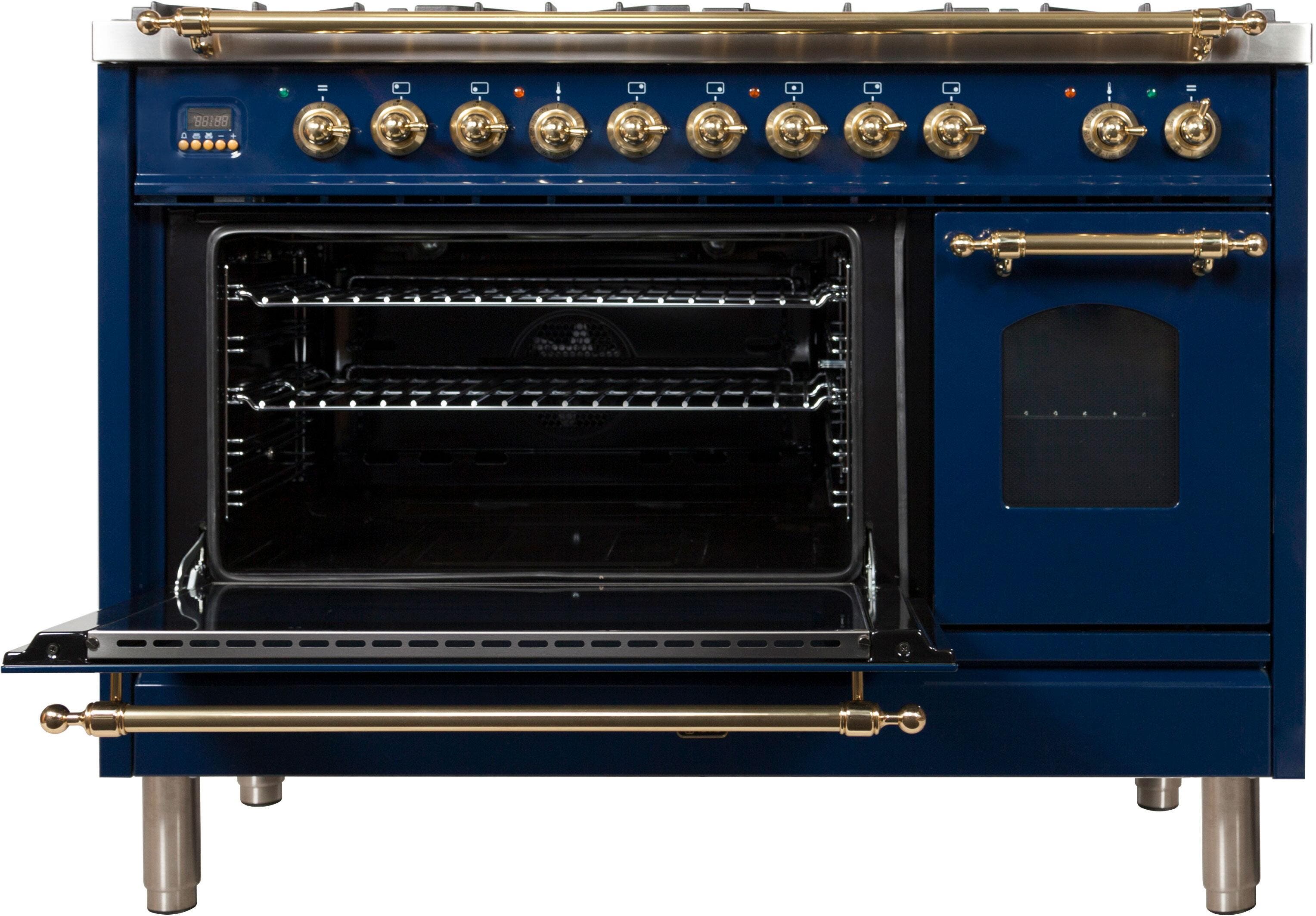 Ilve UPN120FDMPBLLP Liquid Propane In Midnight Blue W/ Brass Trim