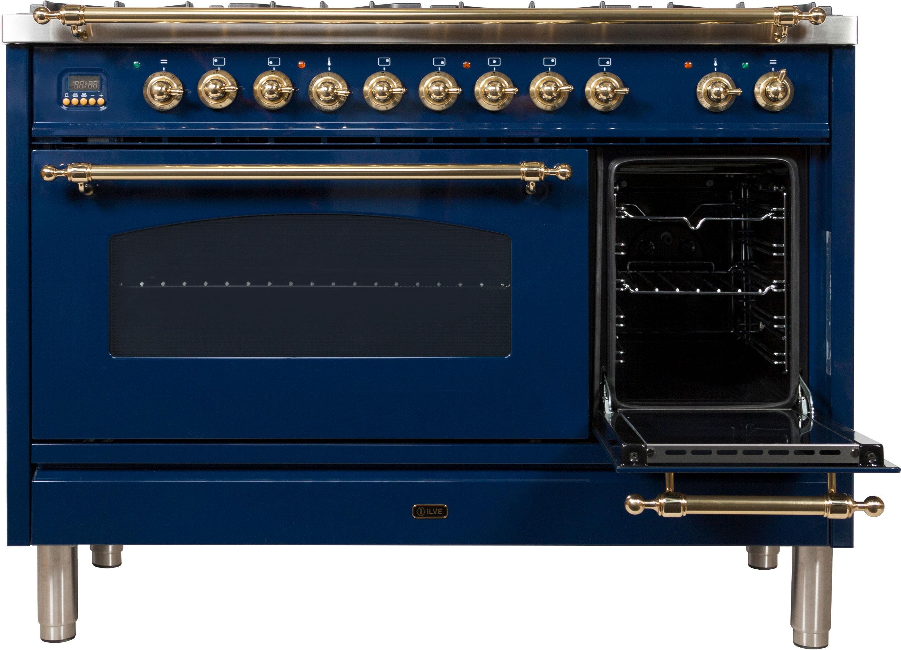 Ilve UPN120FDMPBLLP Liquid Propane In Midnight Blue W/ Brass Trim