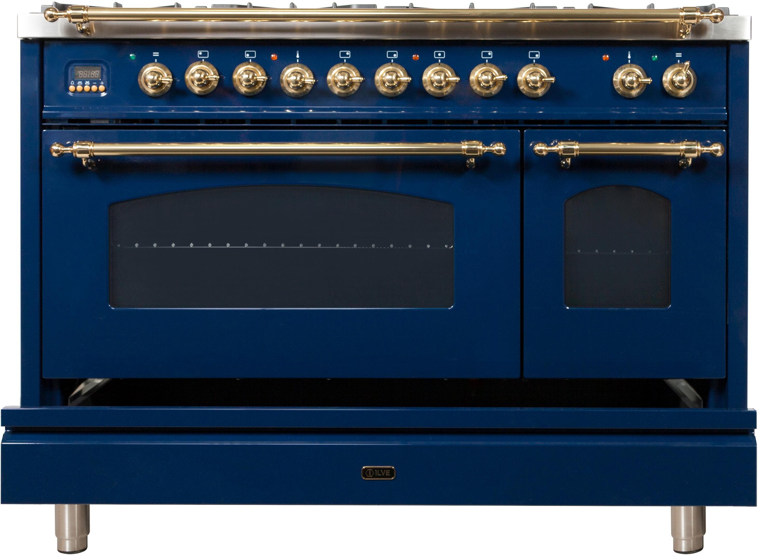 Ilve UPN120FDMPBLLP Liquid Propane In Midnight Blue W/ Brass Trim
