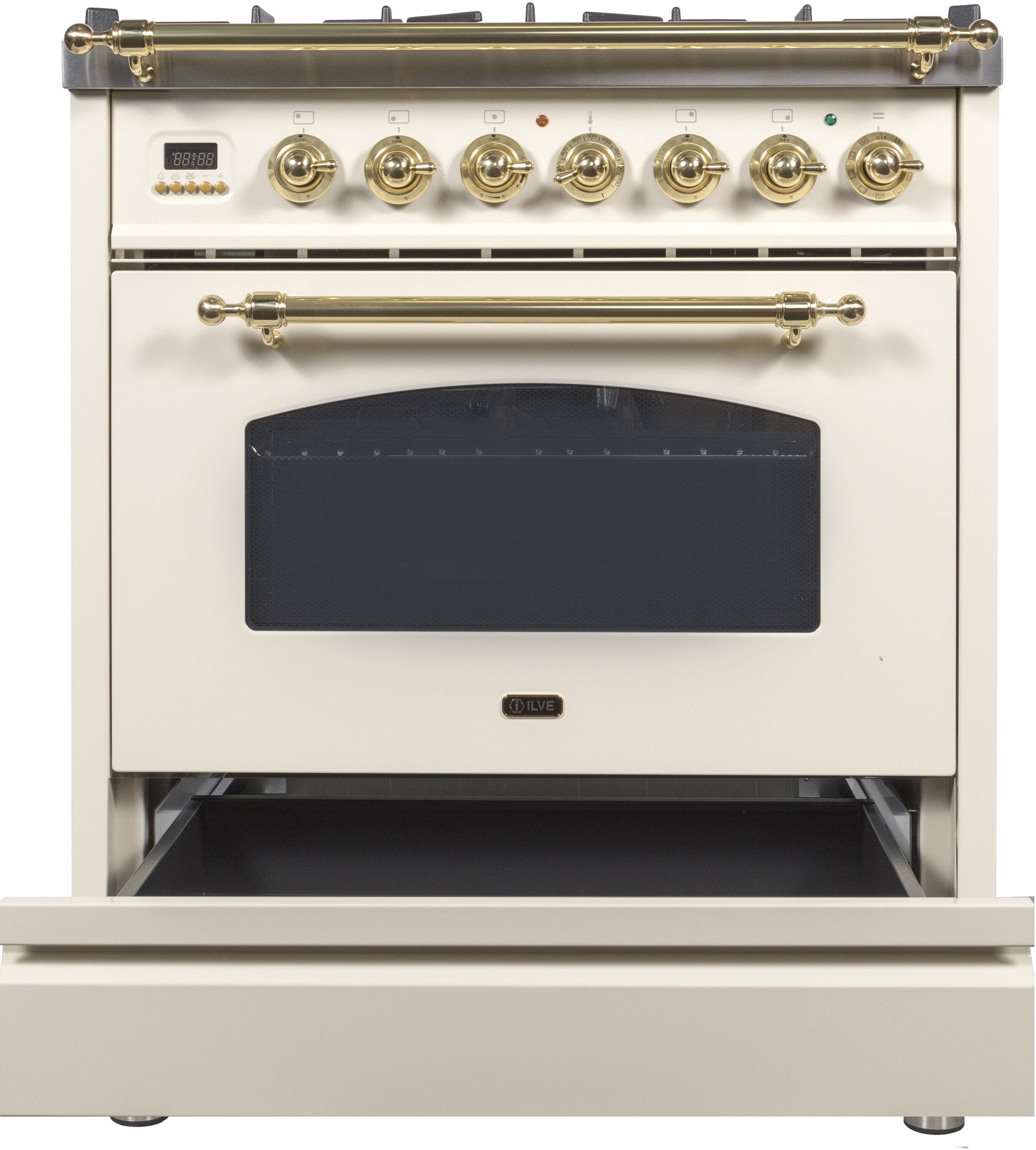 Ilve UPN76DMPALP Liquid Propane In Antique White W/ Brass Trim