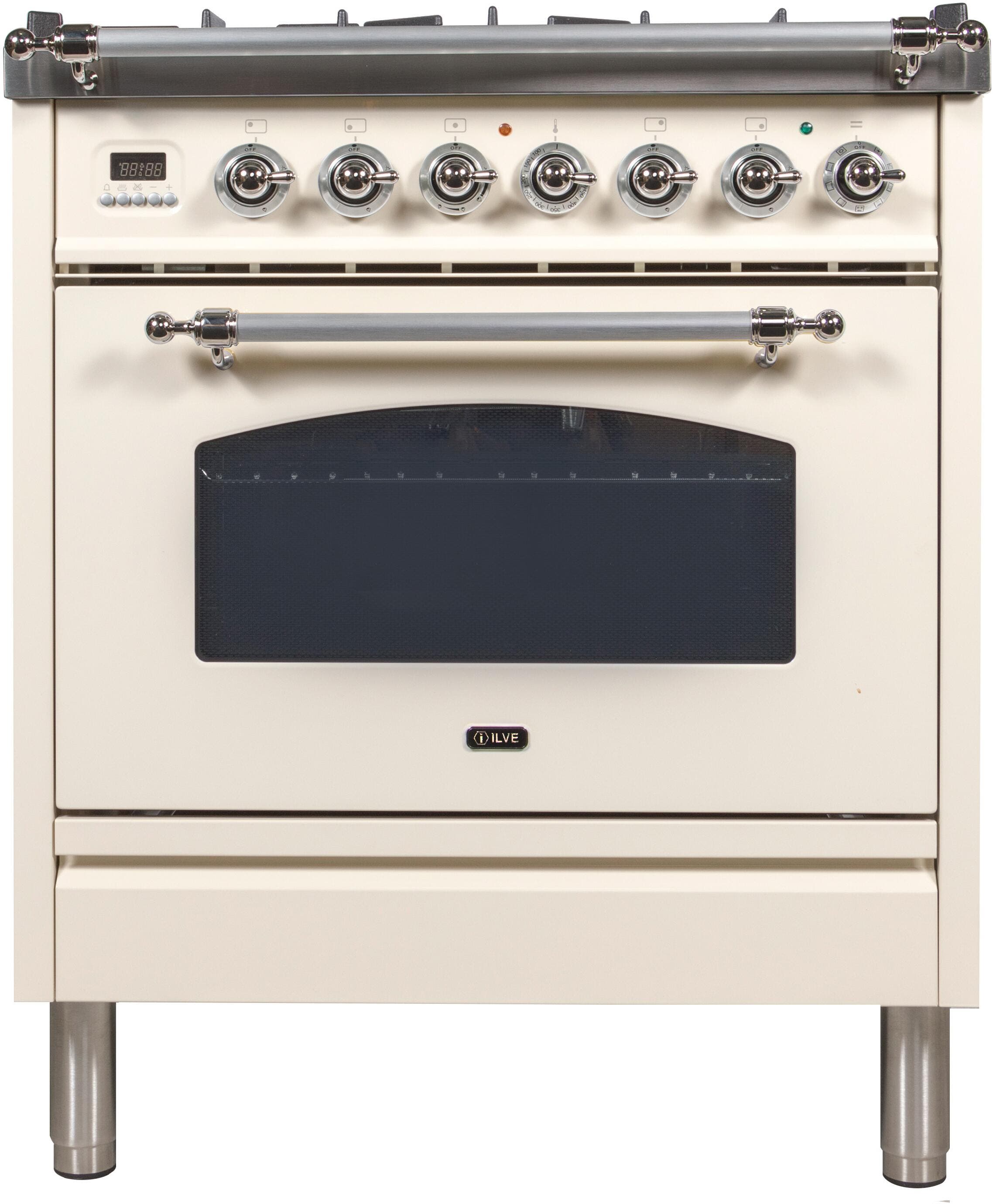 Ilve UPN76DMPAXLP Liquid Propane In Antique White W/ Chrome Trim