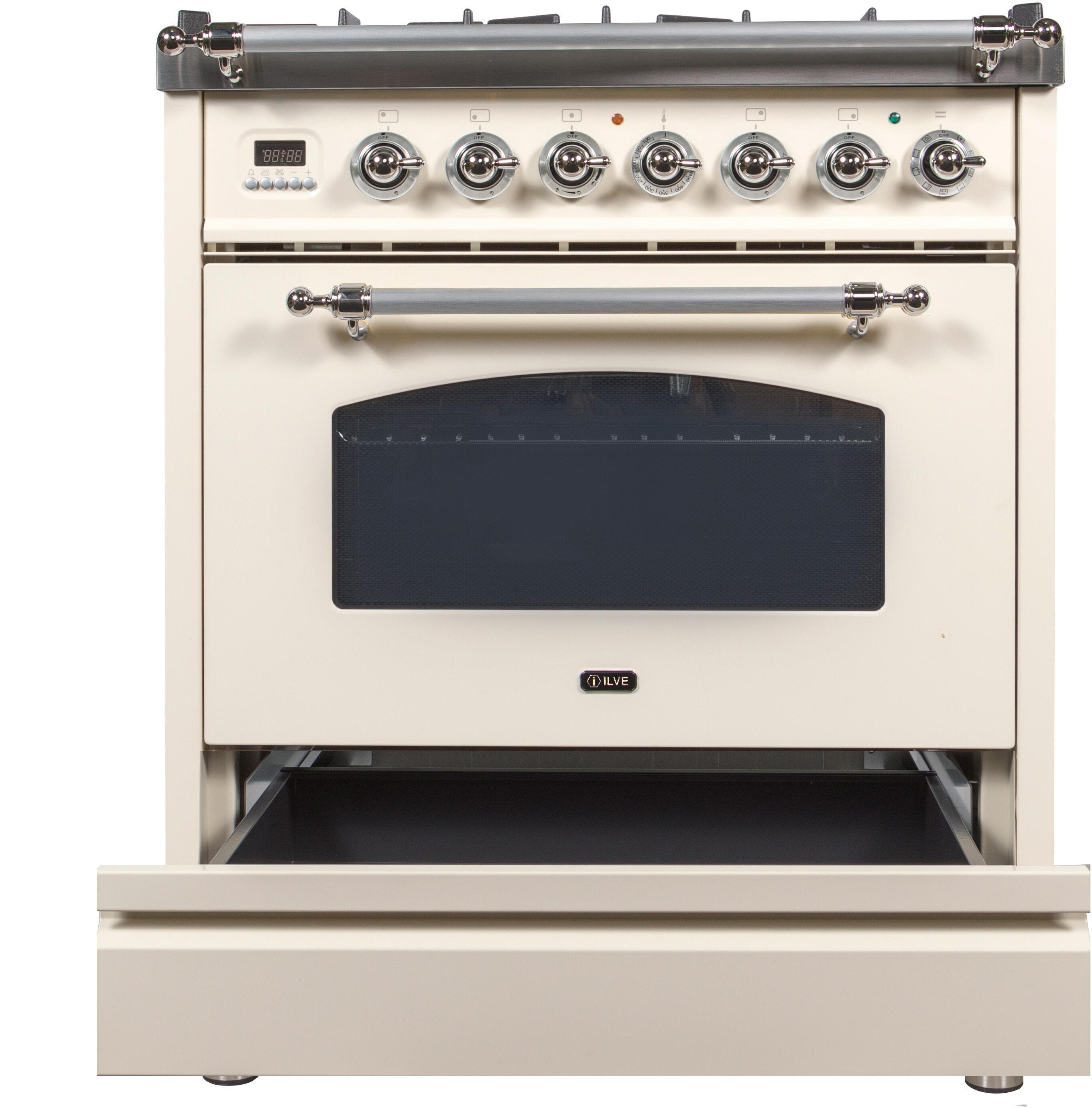 Ilve UPN76DMPAXLP Liquid Propane In Antique White W/ Chrome Trim