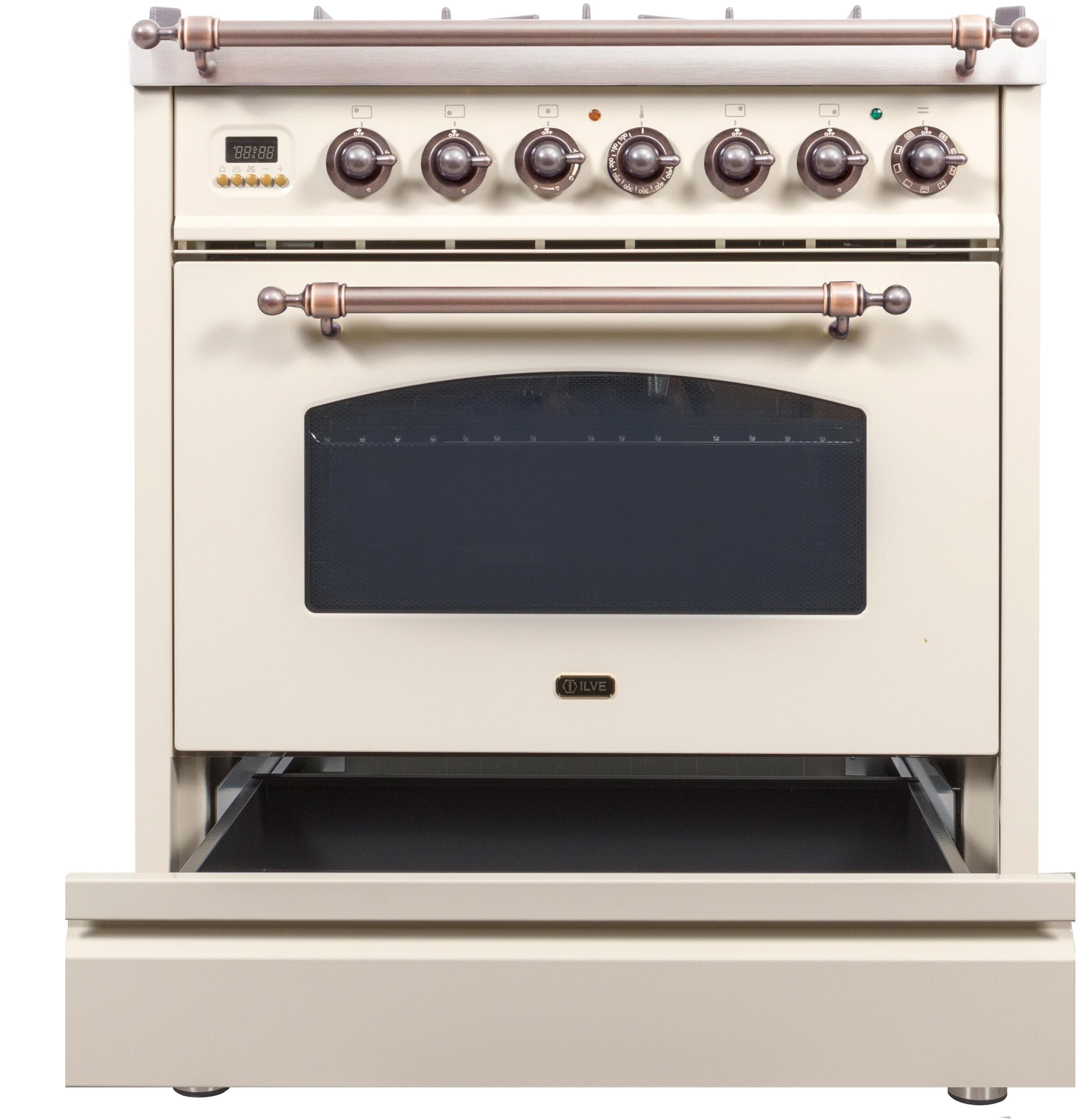 Ilve UPN76DMPAYLP Liquid Propane In Antique White W/ Bronze Trim