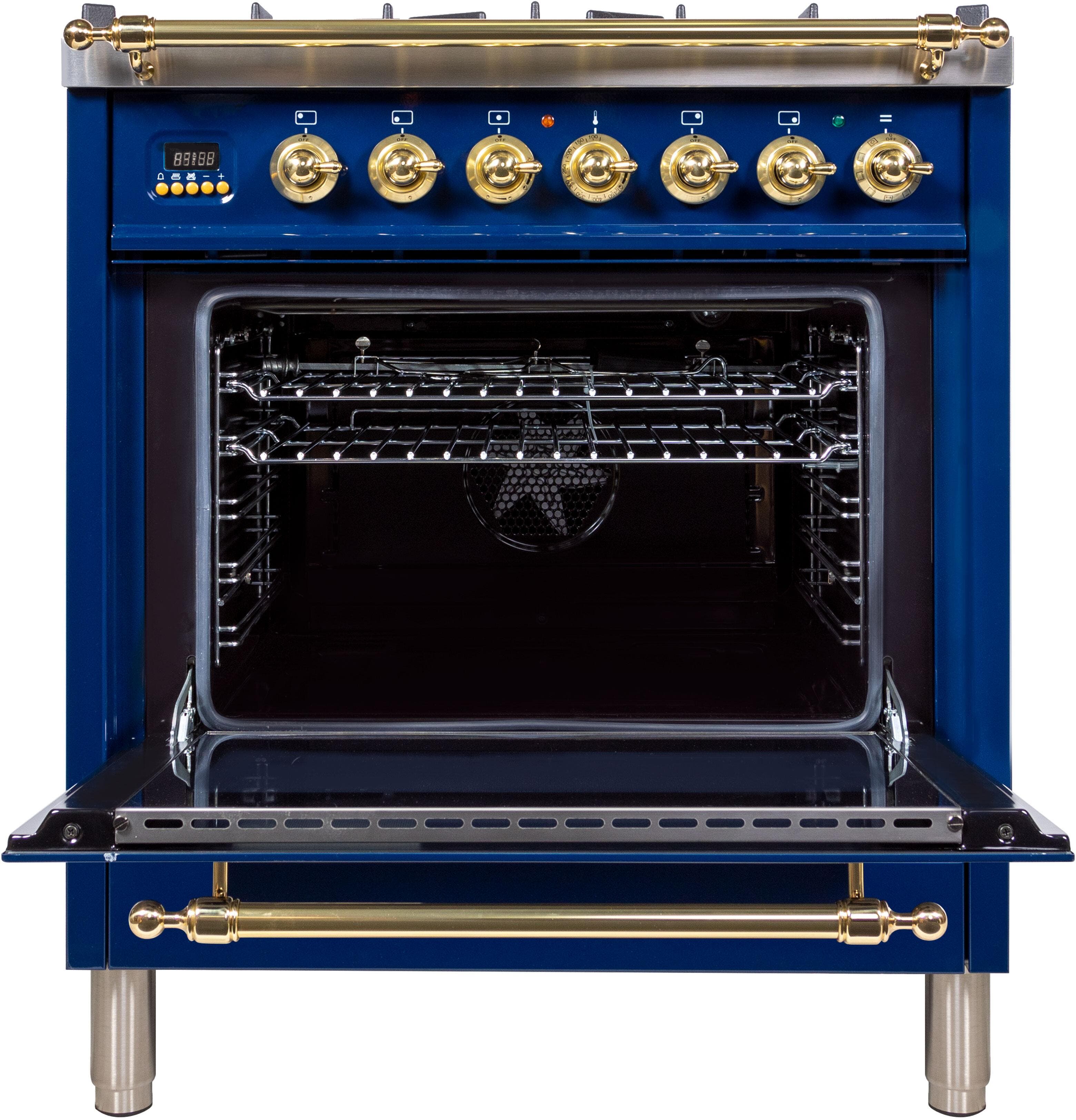 Ilve UPN76DMPBLLP Liquid Propane In Midnight Blue W/ Brass Trim