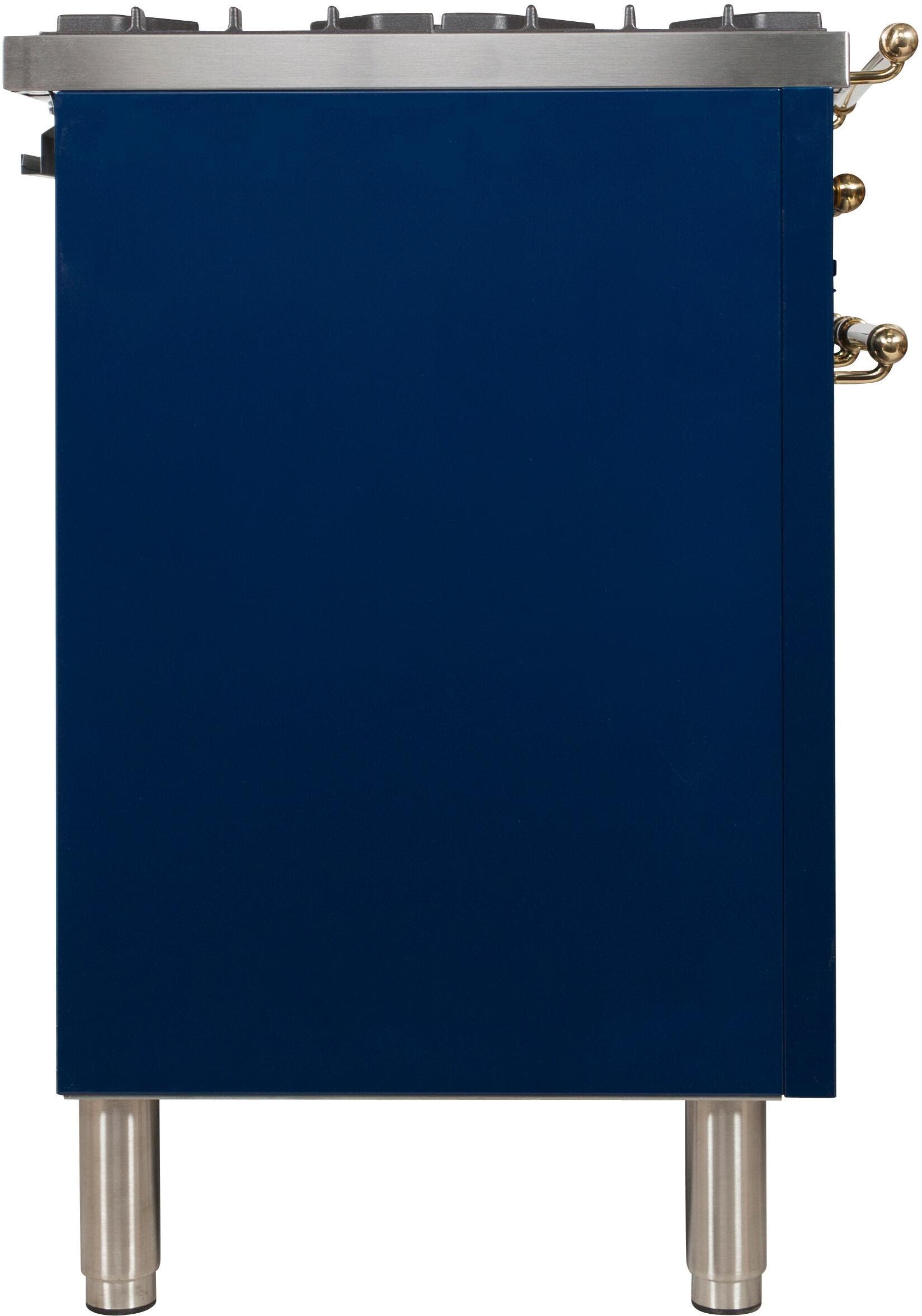 Ilve UPN76DMPBLLP Liquid Propane In Midnight Blue W/ Brass Trim
