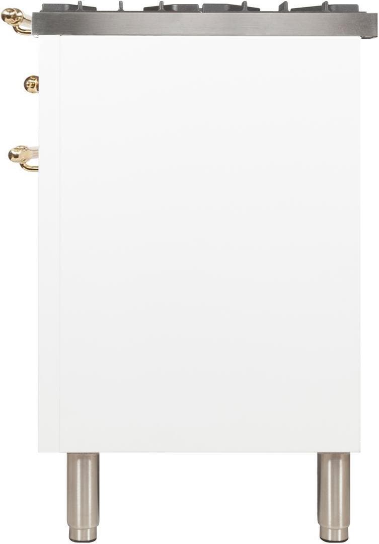 Ilve UPN76DMPBLP Liquid Propane In White W/ Brass Trim