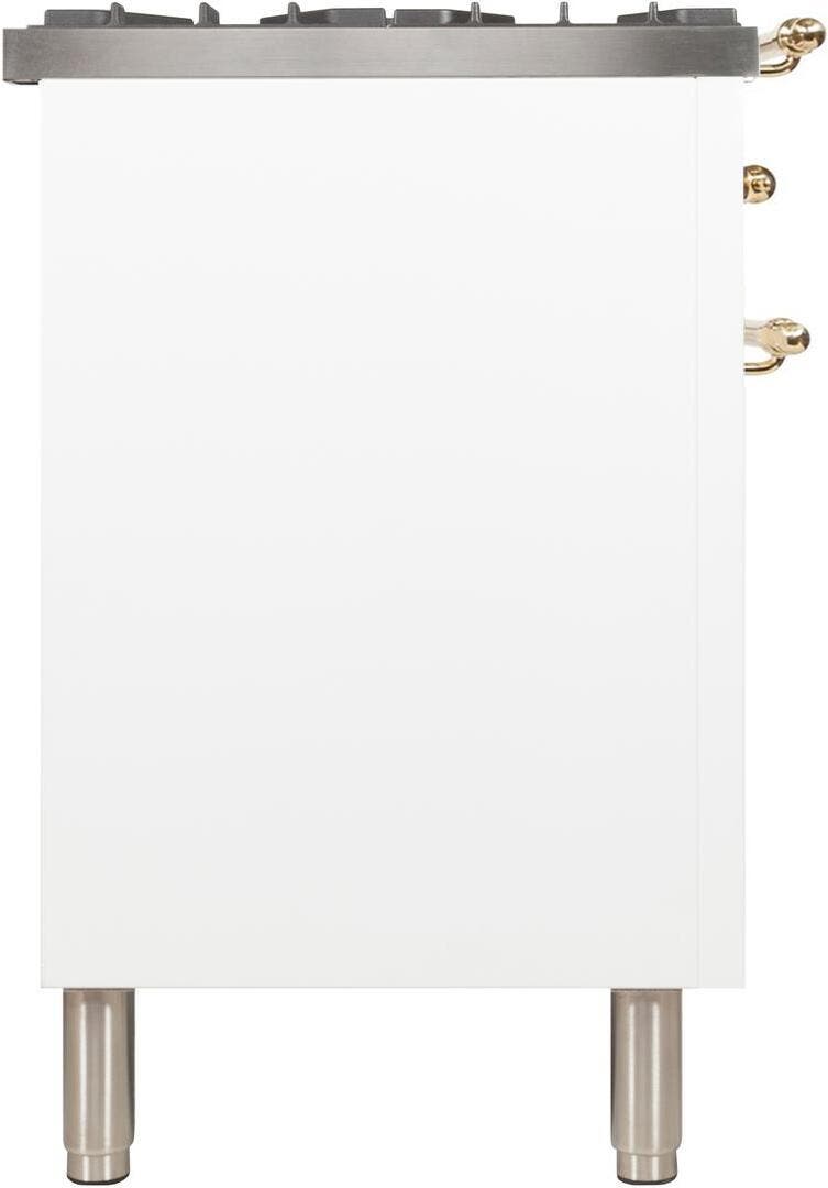 Ilve UPN76DMPBLP Liquid Propane In White W/ Brass Trim