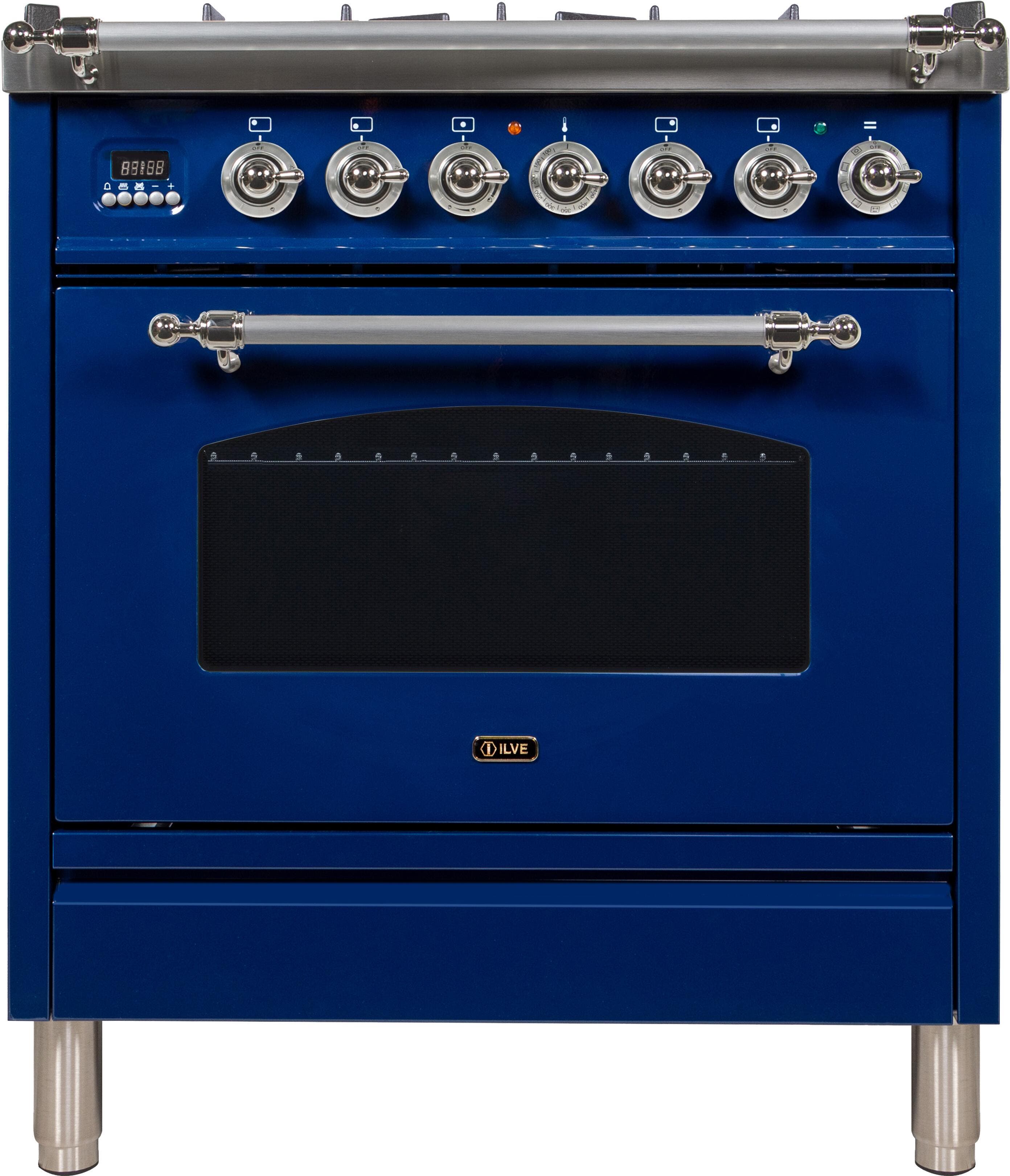 Ilve UPN76DMPBLXLP Liquid Propane In Midnight Blue W/ Chrome Trim